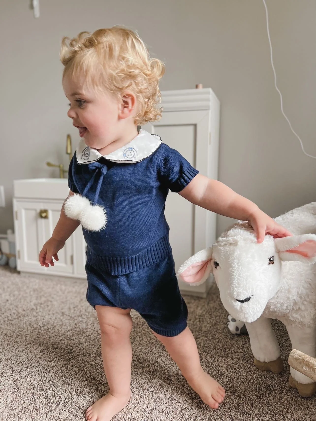 Billie Navy Knit Top and Shorts Set - Image 15