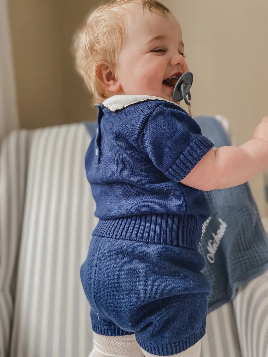 Billie Navy Knit Top and Shorts Set - Image 9