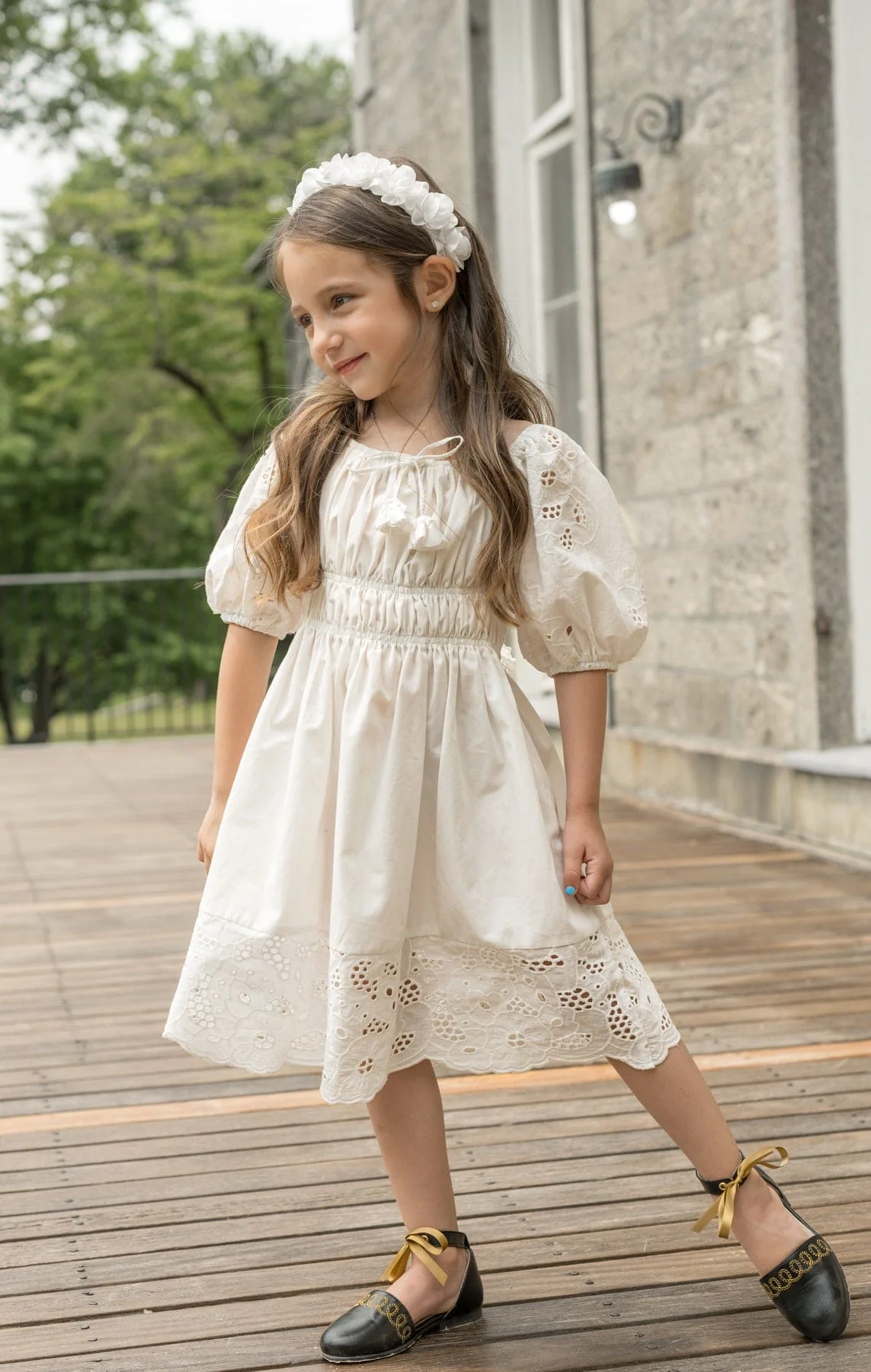 Blanca White Cotton Dress - Image 3