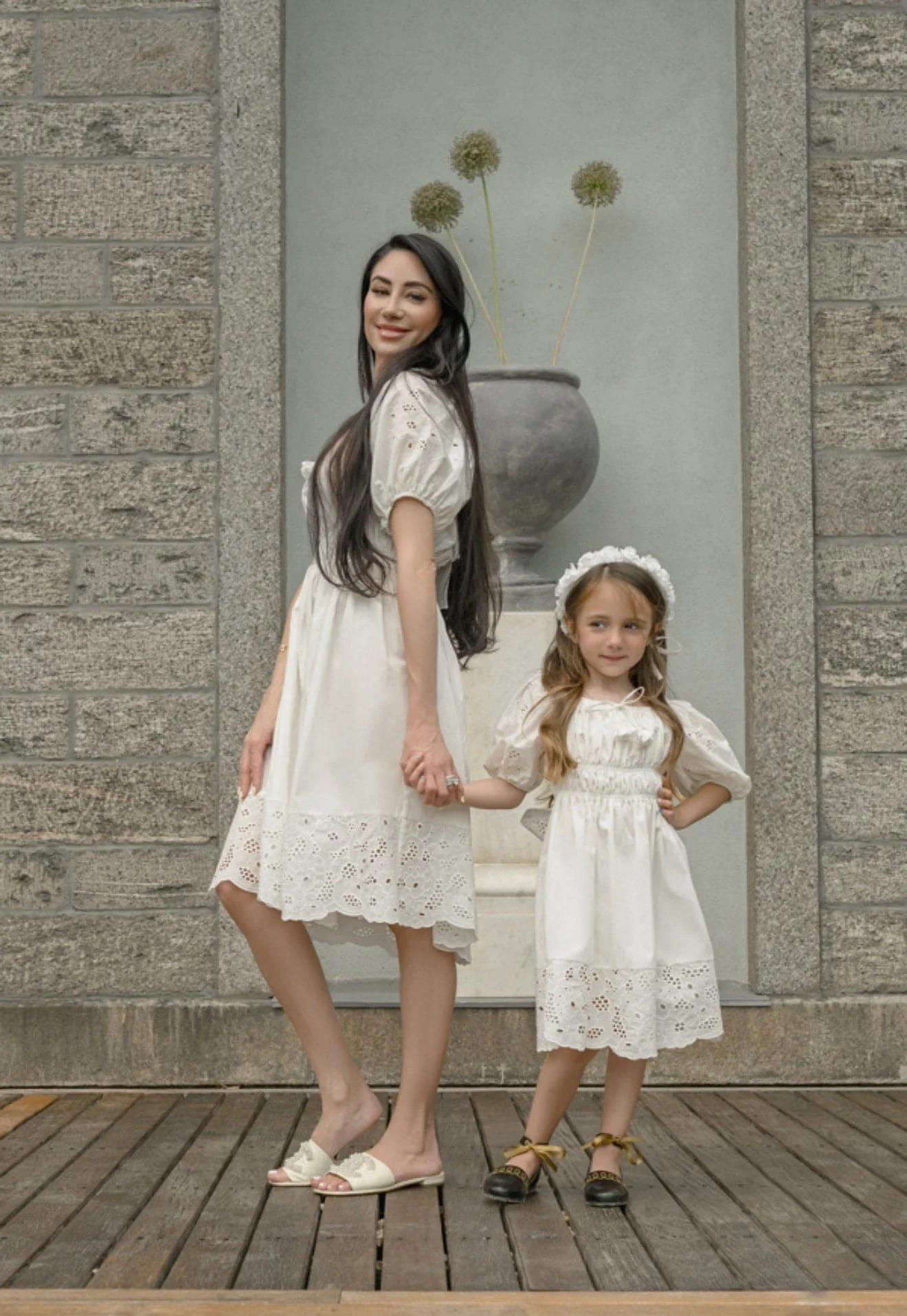 Blanca White Cotton Mom Dress - Image 3