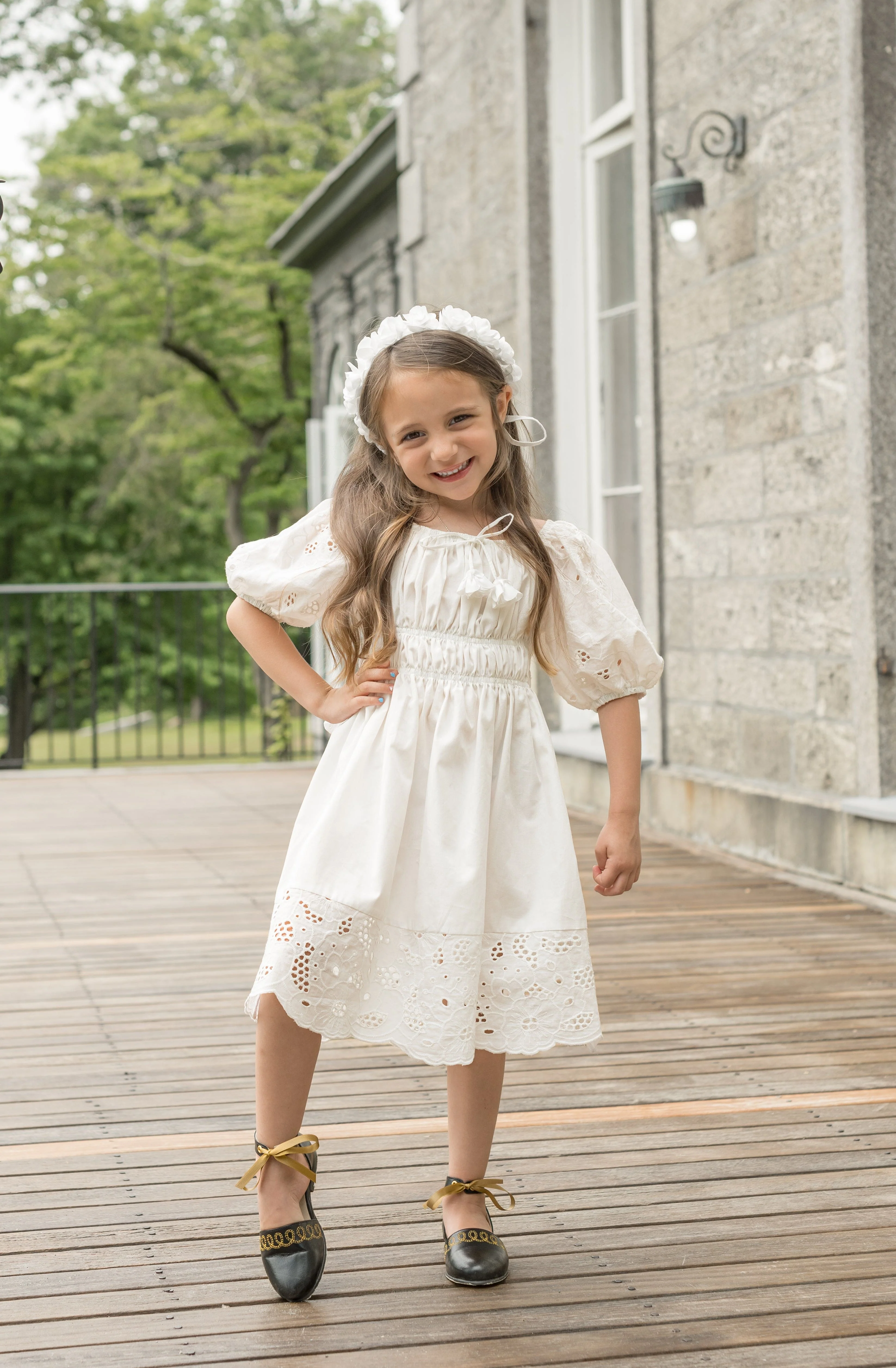 Blanca White Flower Hair Sash - Image 4