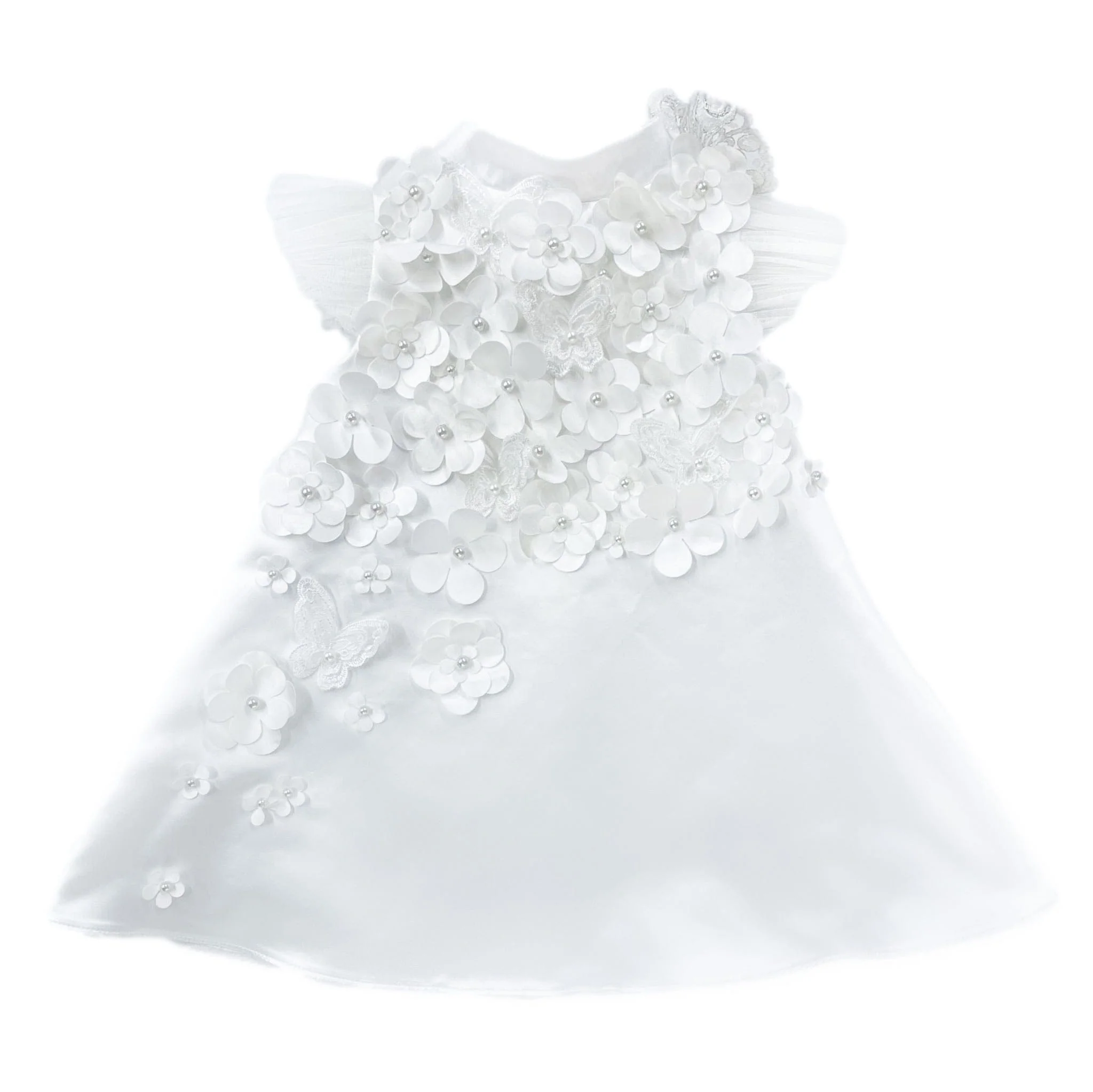 Butterfly White Satin Ceremony Dress - Image 25