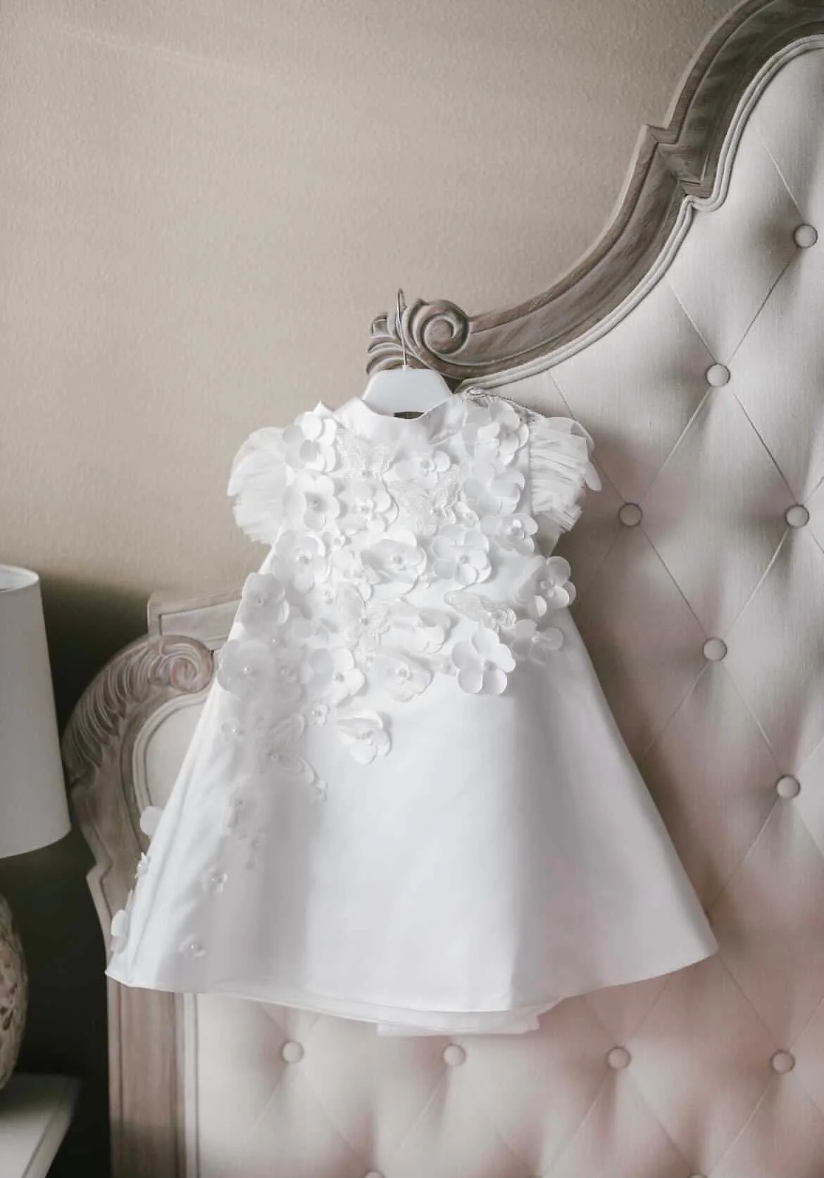 Butterfly White Satin Ceremony Dress - Image 3