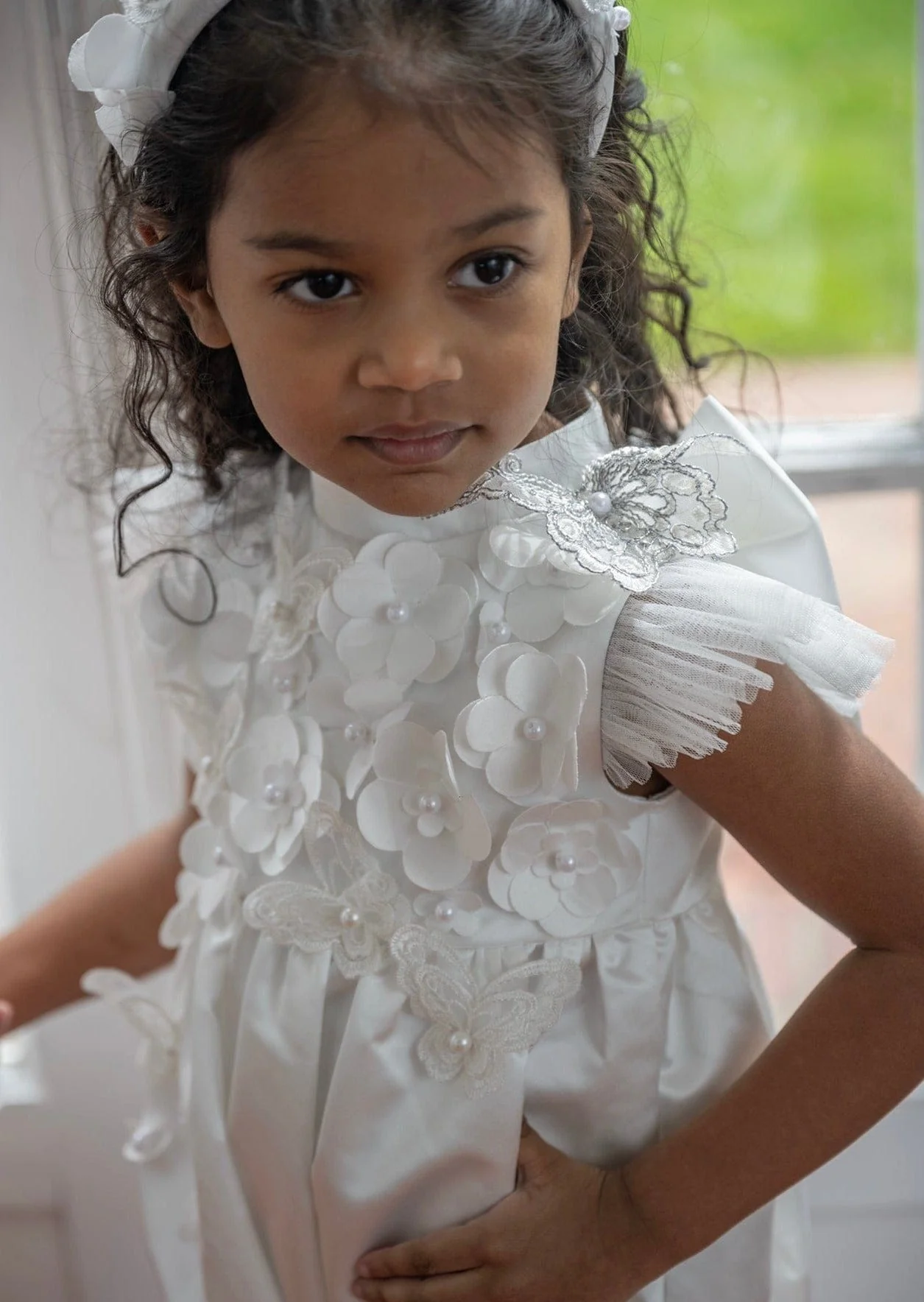 Butterfly White Satin Ceremony Romper - Image 7