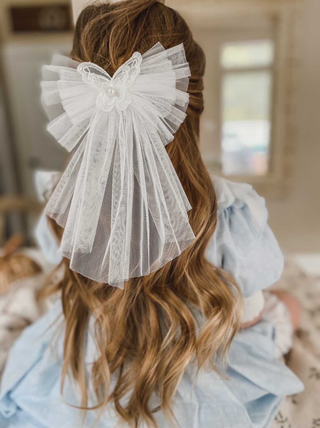 Butterfly Tulle Hair Bow - Image 3