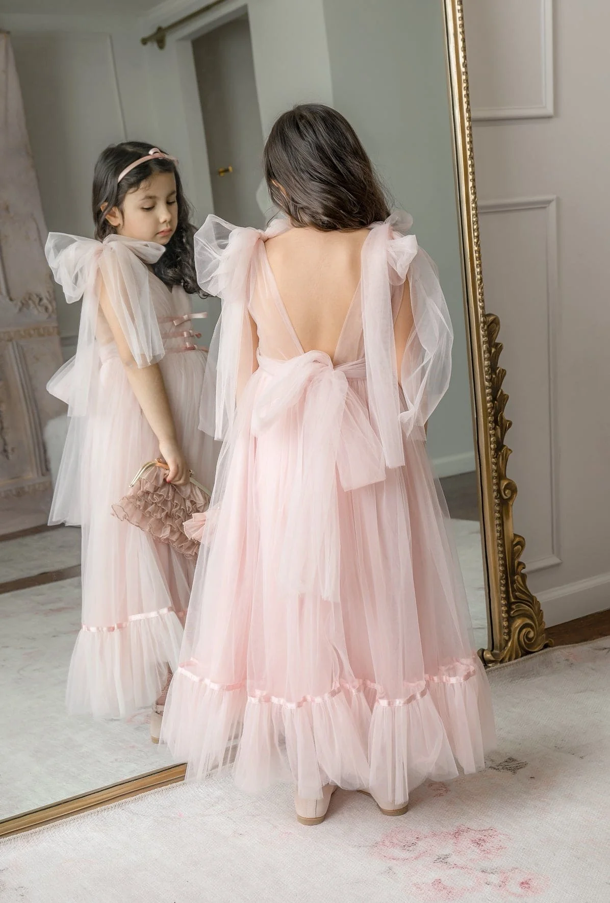 Camila Light Pink Tulle Gown - Image 3