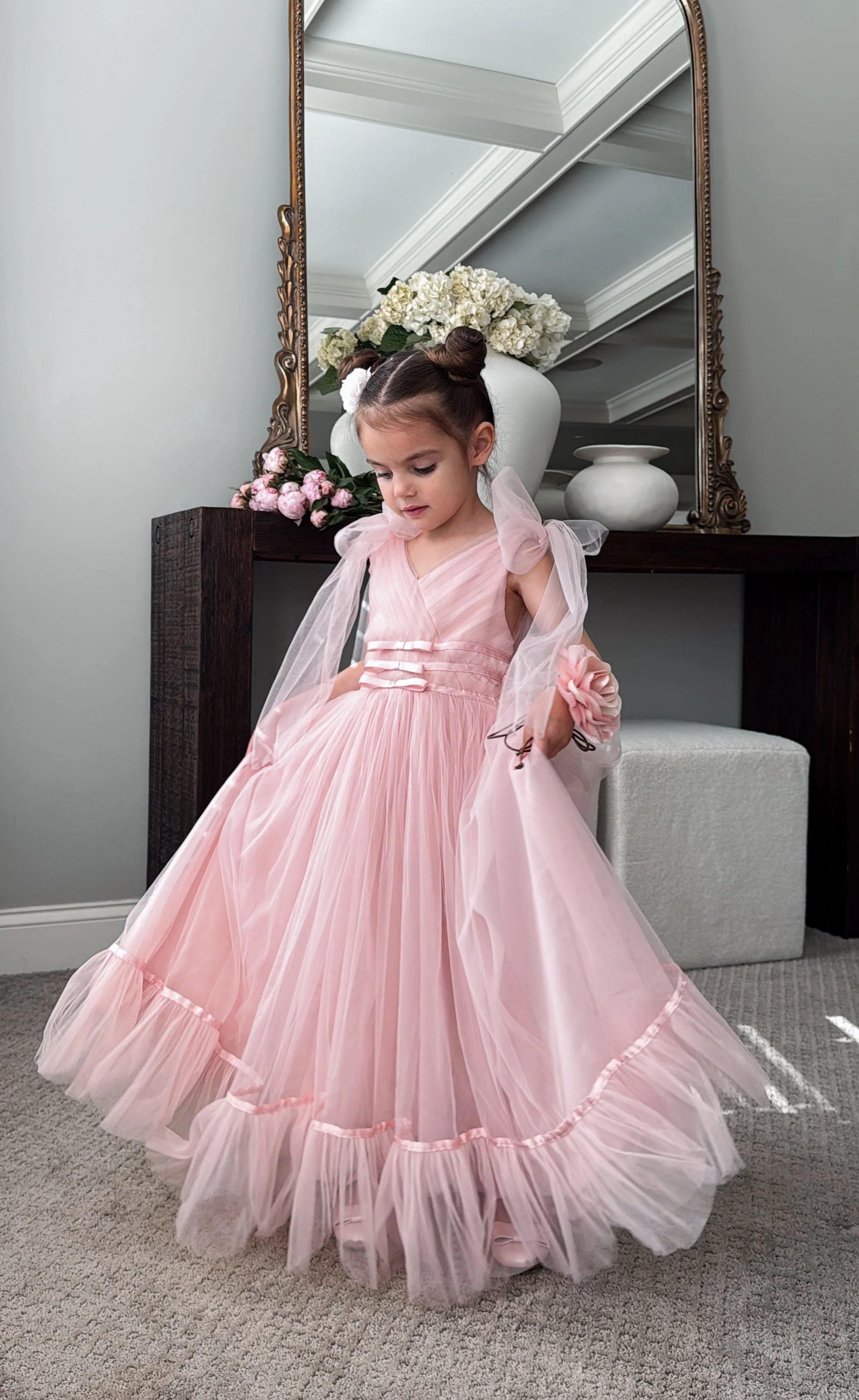 Camila Light Pink Tulle Gown - Image 7