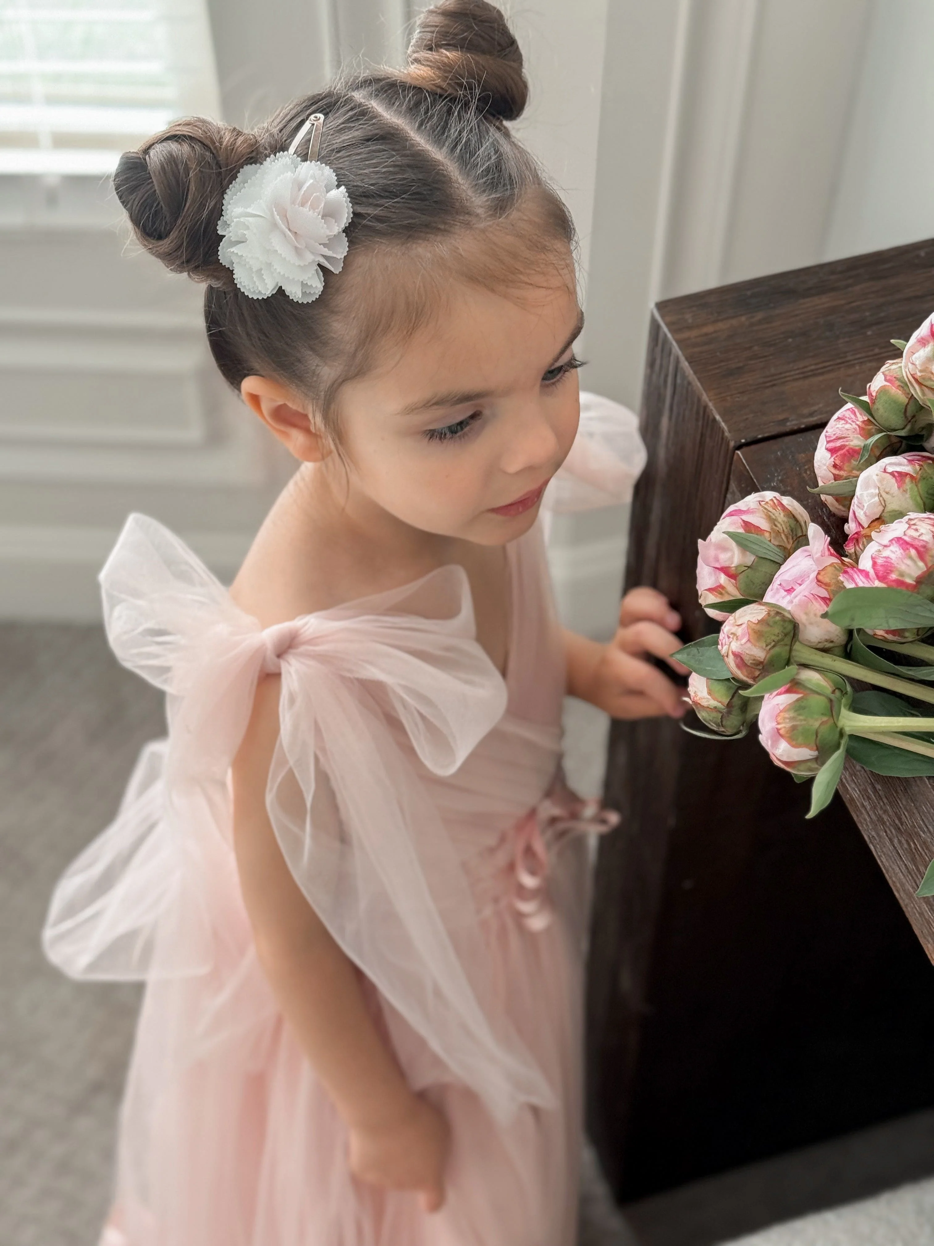 Cherry Blossom White and Pink Hair Clip - Image 3
