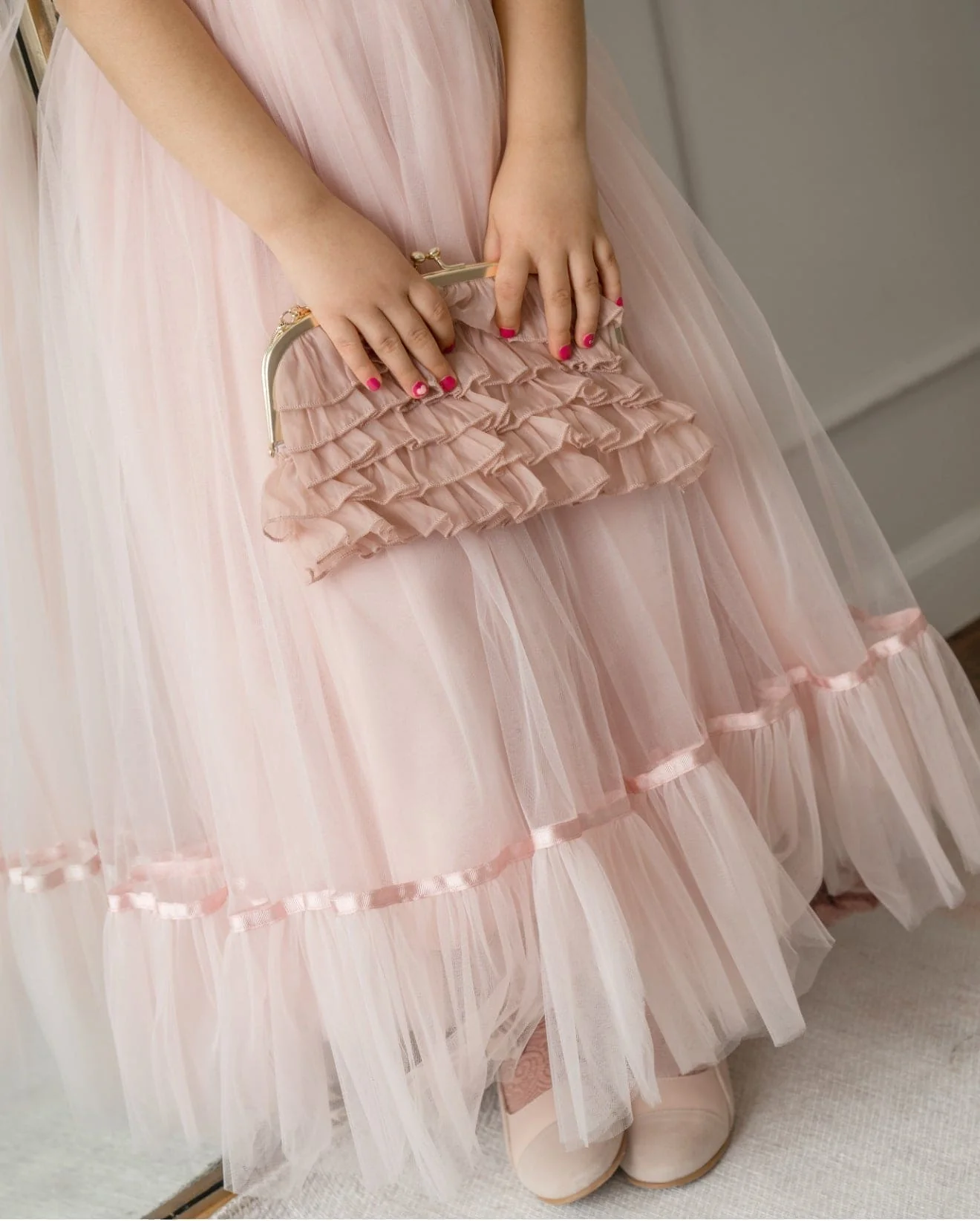Camila Light Pink Tulle Gown - Image 9