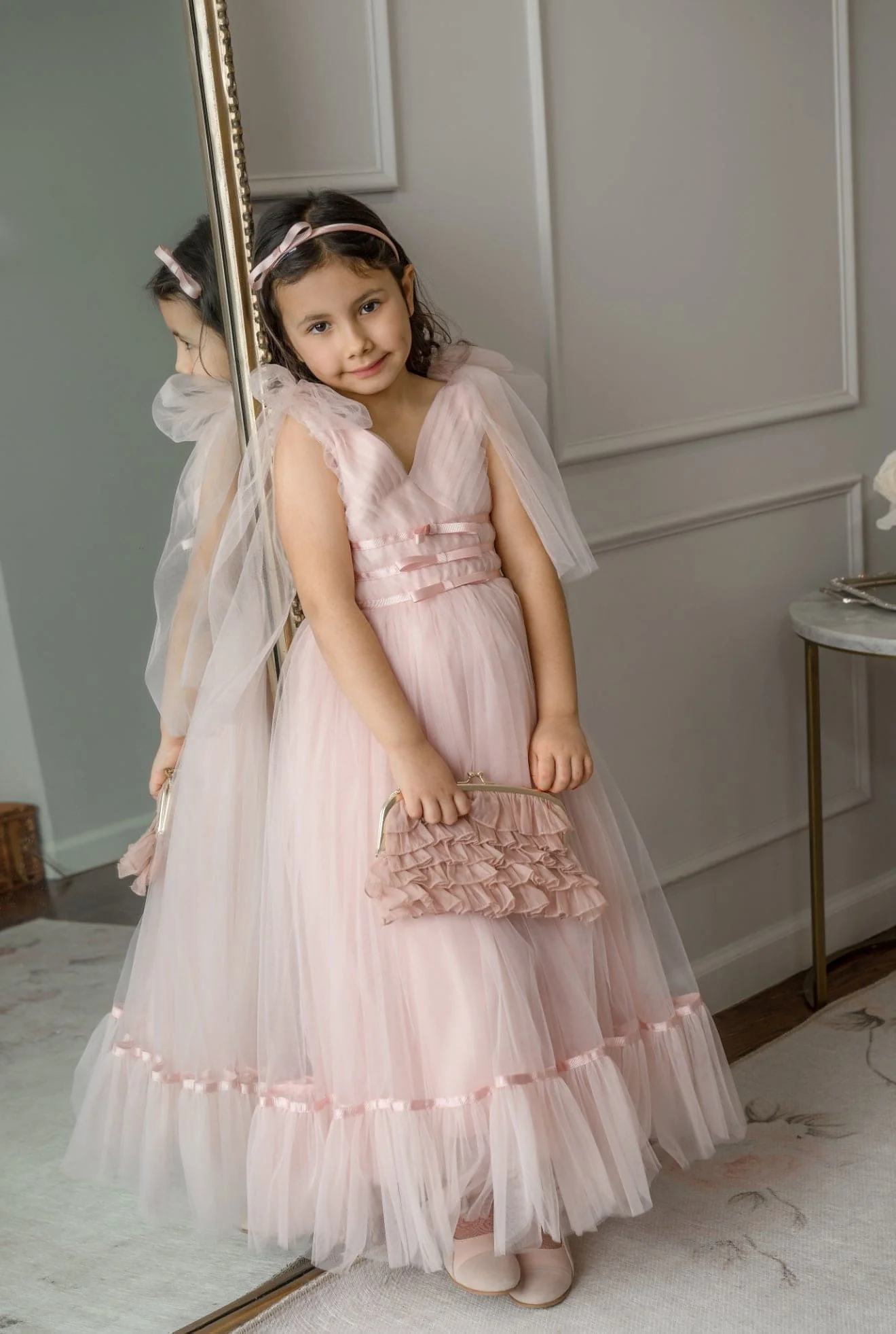 Camila Pink Bow Headband - Image 3