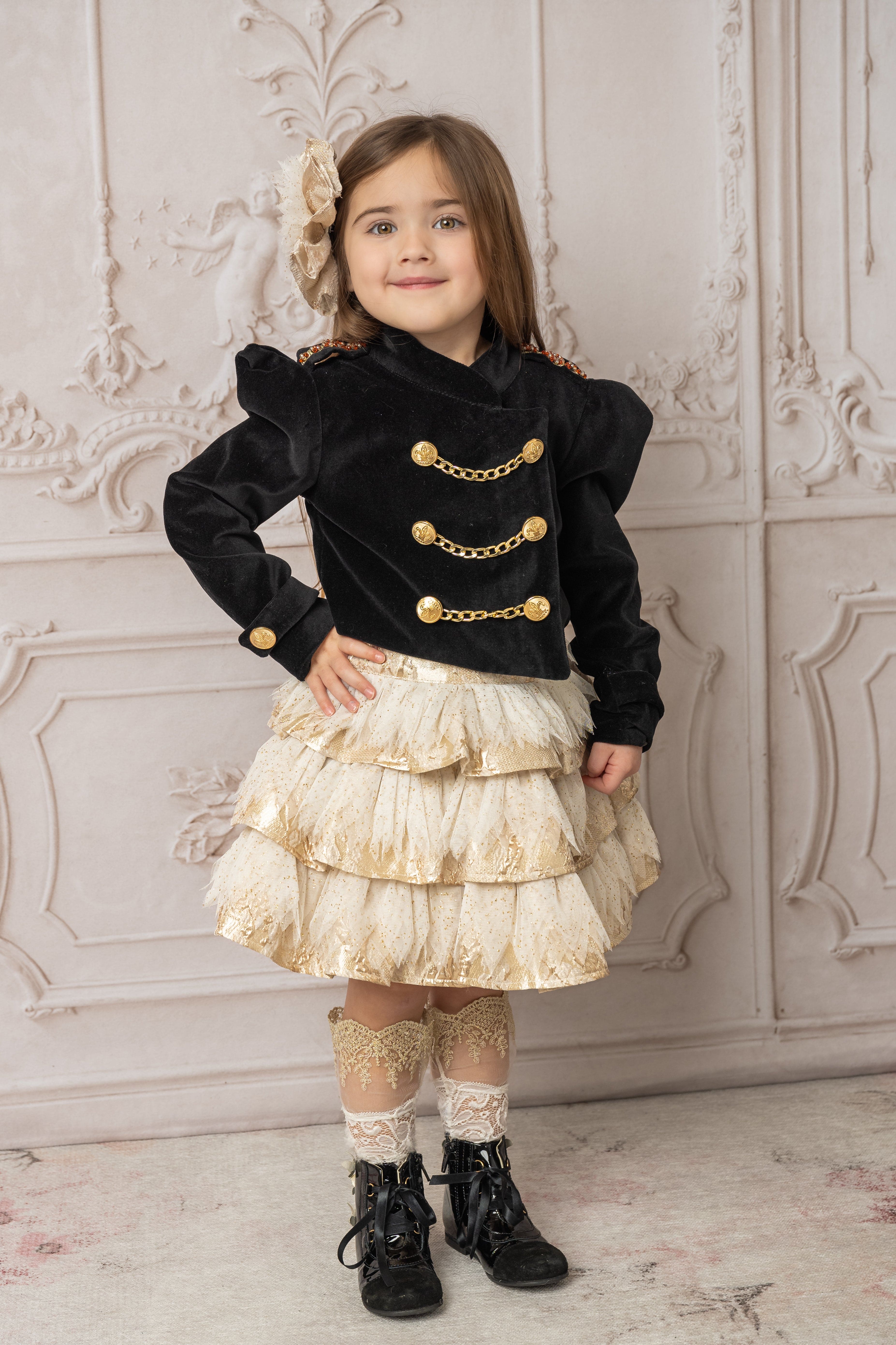 Charlie Black Velour Girls' Jacket - Image 2