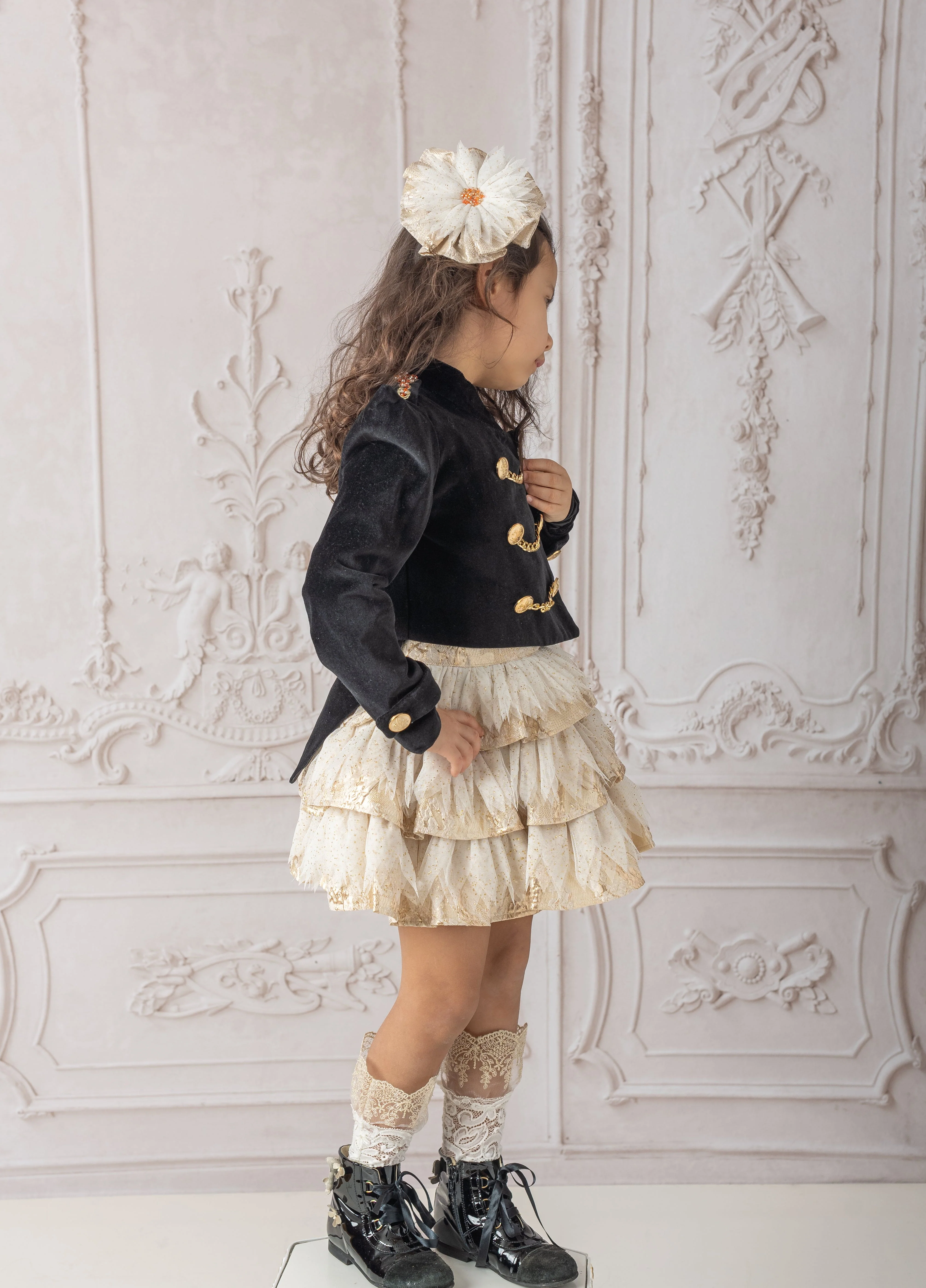 Charlie Gold Jacquard Glitter Skirt - Image 6