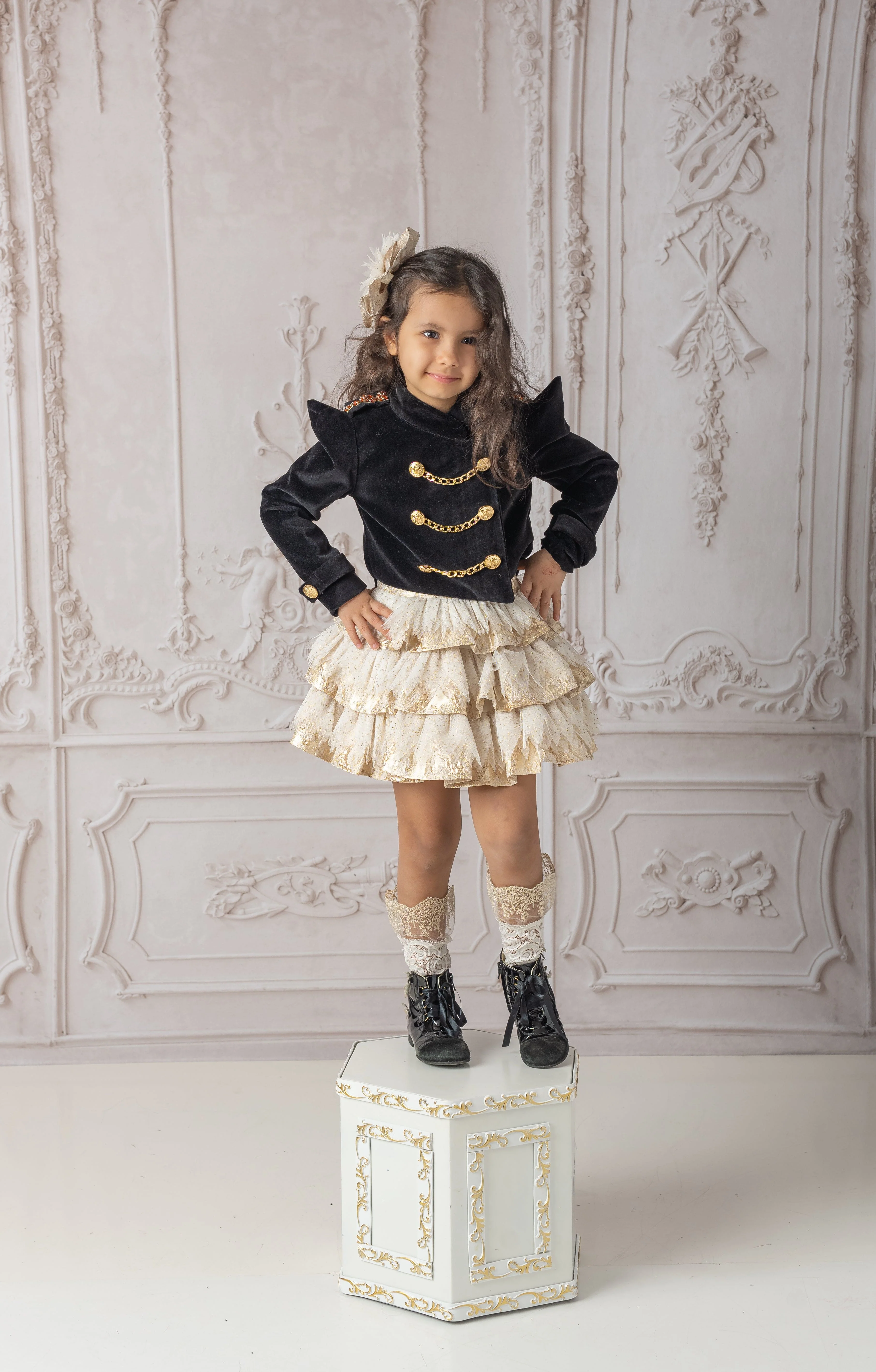 Charlie Gold Jacquard Glitter Skirt - Image 8