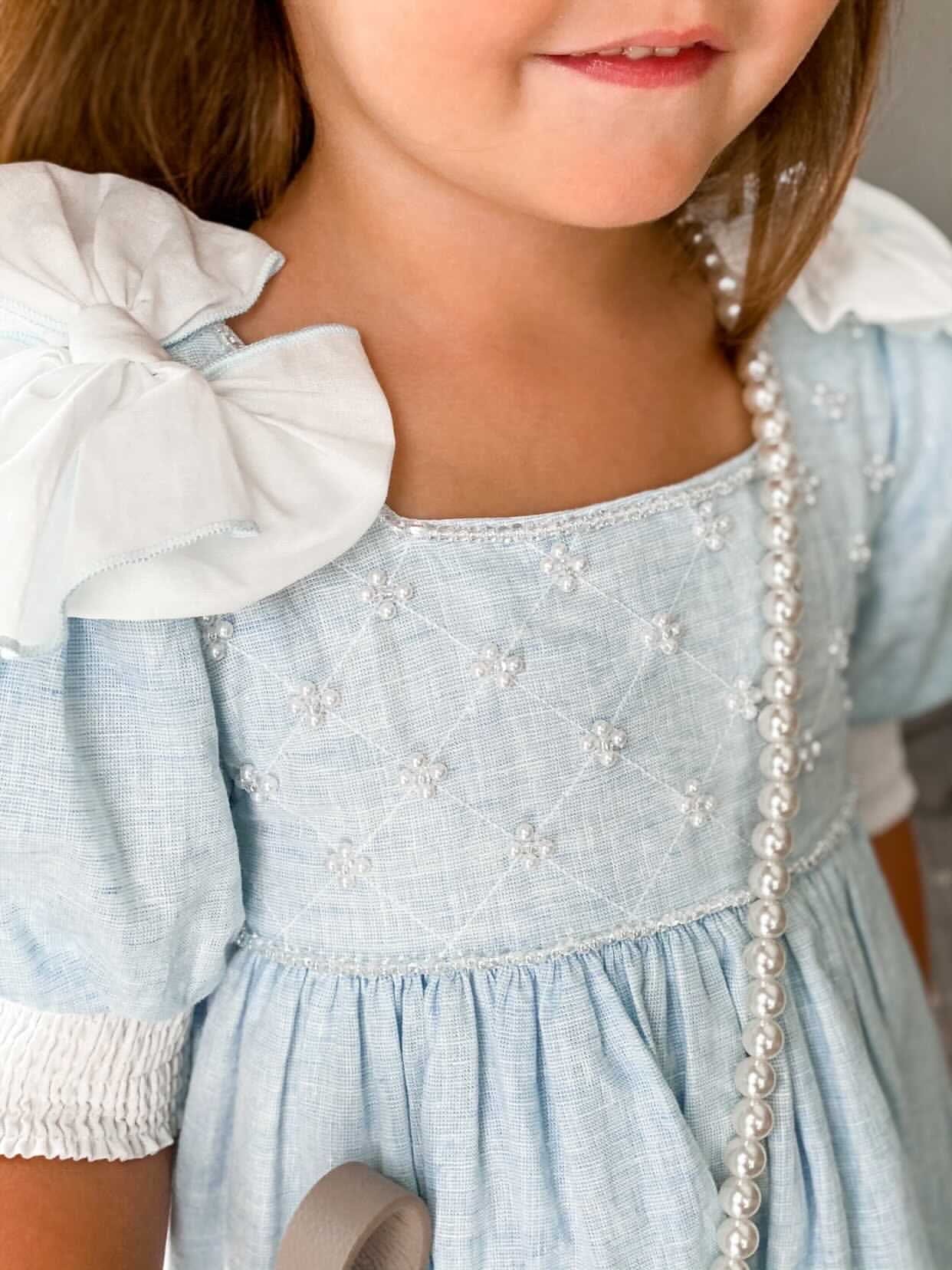 Charlotte Baby Blue Linen Dress - Image 10