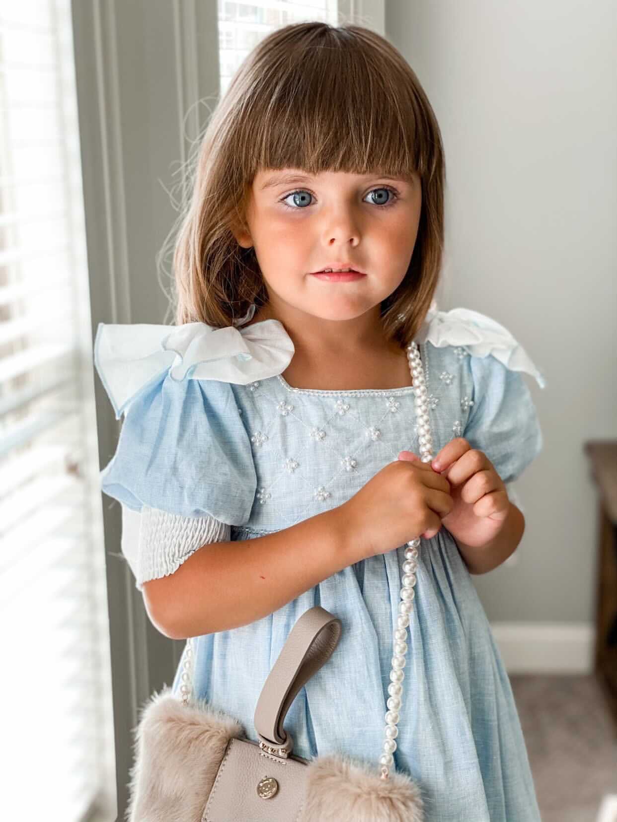 Charlotte Baby Blue Linen Dress - Image 12