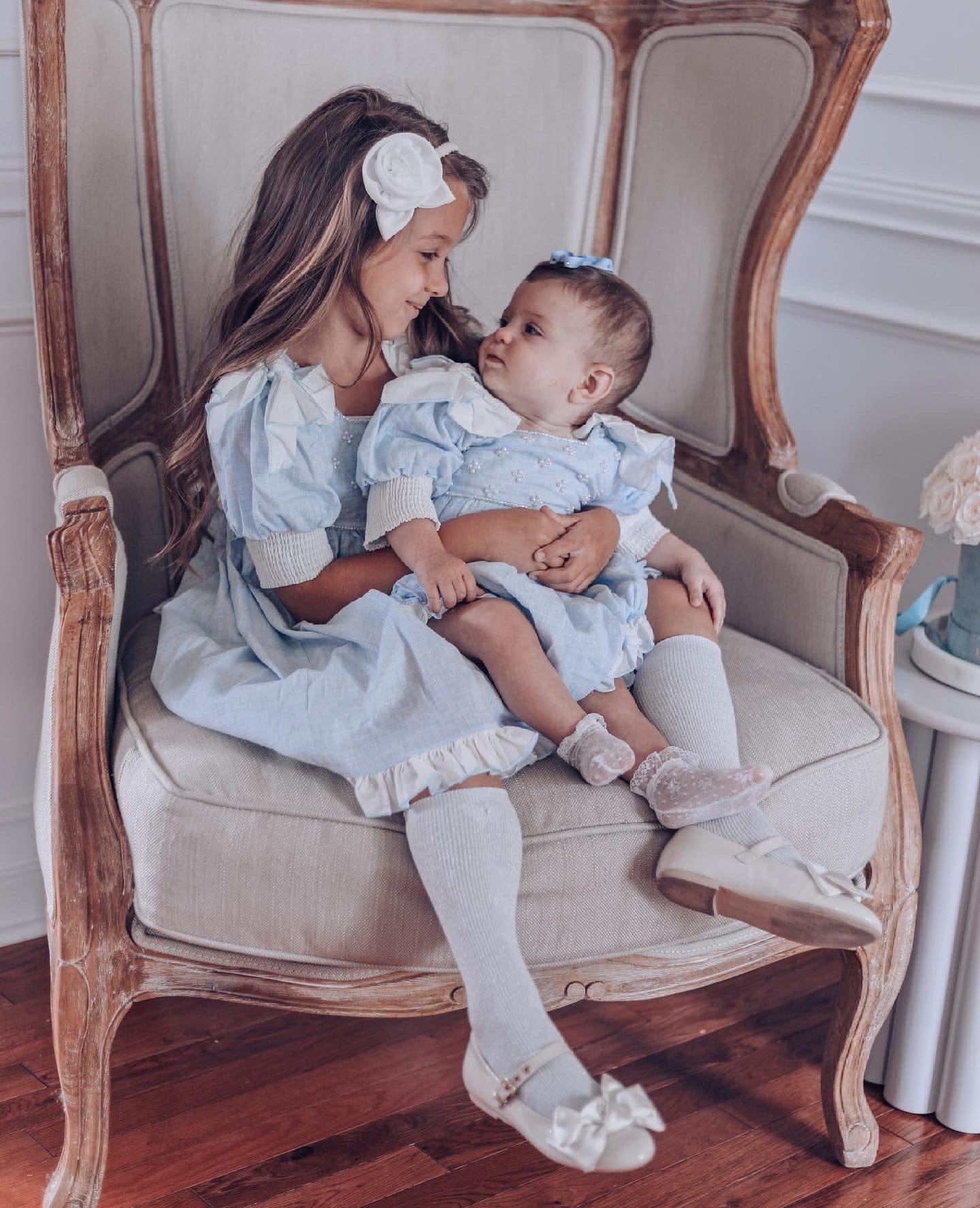 Charlotte Baby Blue Linen Dress - Image 7