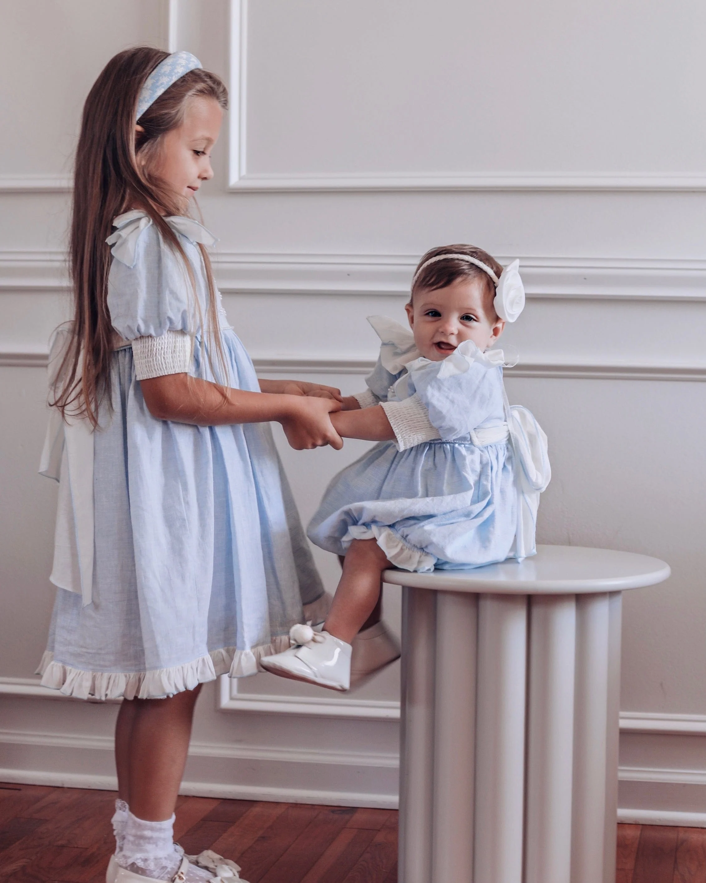 Charlotte Baby Blue Linen Dress - Image 8