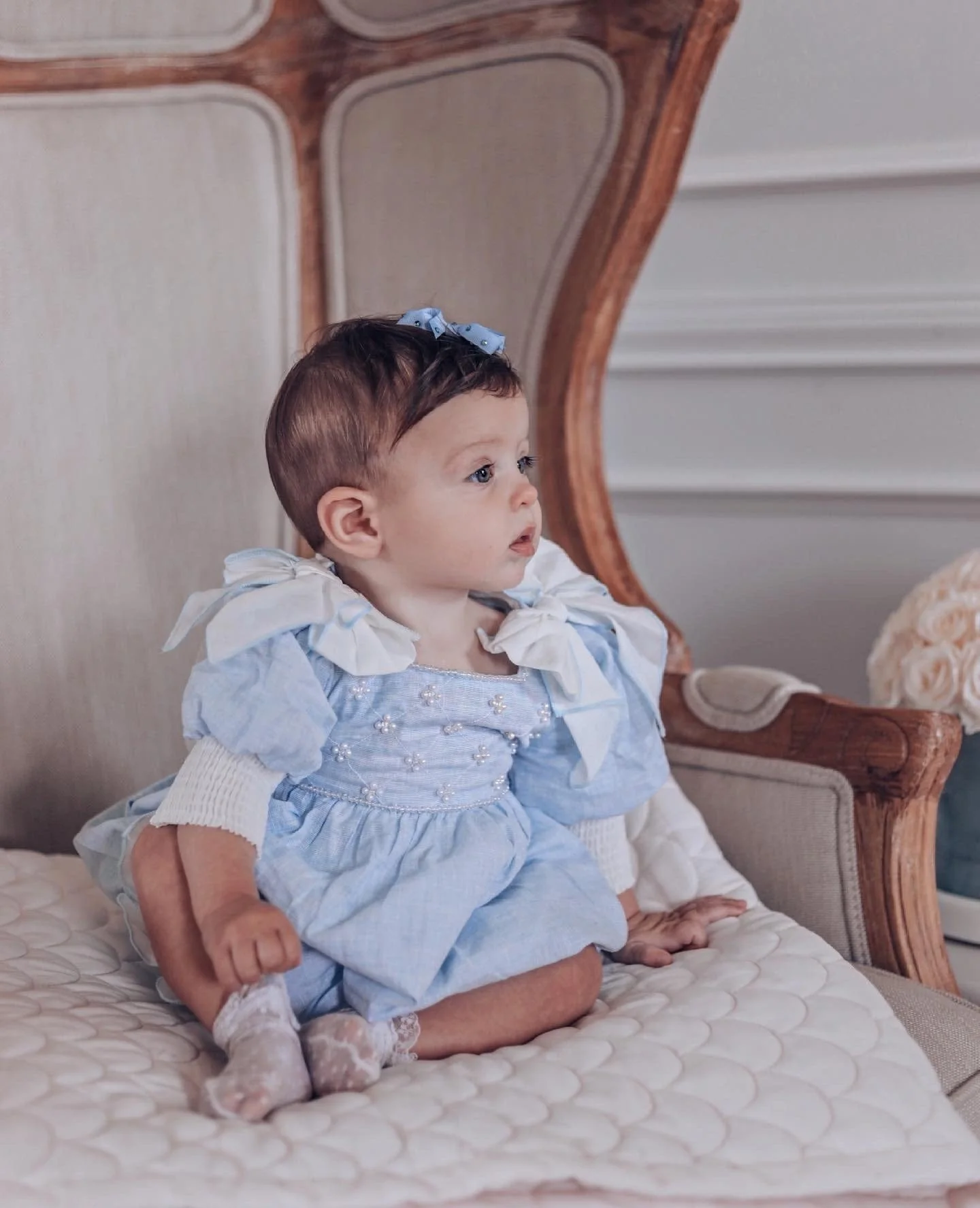 Charlotte Baby Blue Linen Romper - Image 14