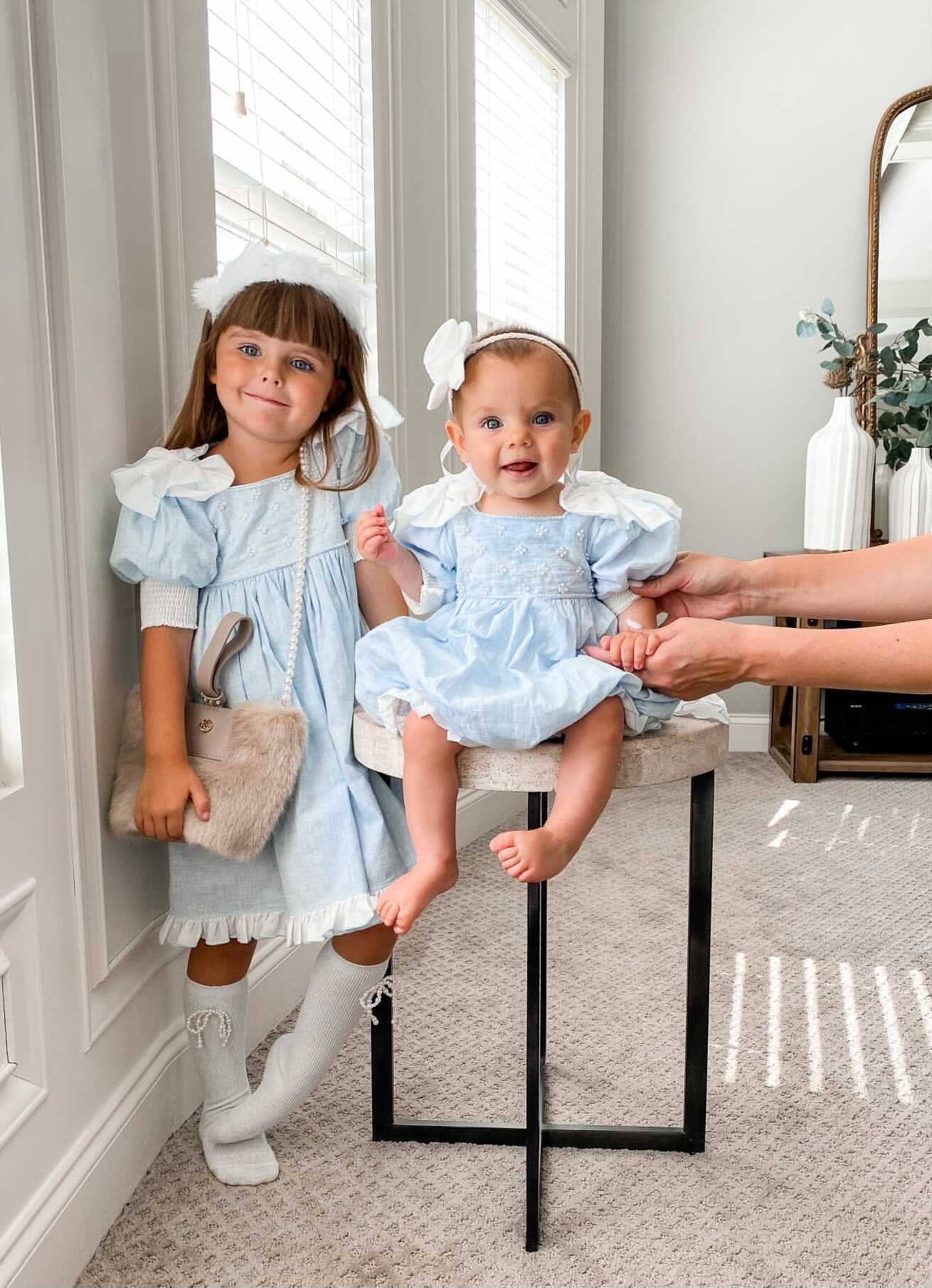 Charlotte Baby Blue Linen Romper - Image 16