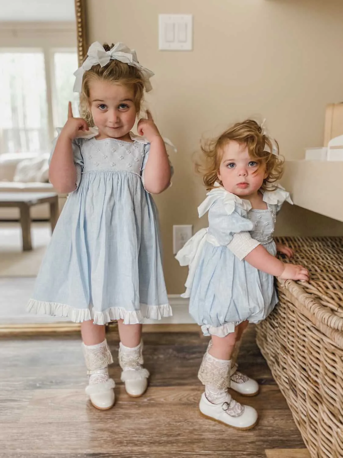 Charlotte Baby Blue Linen Romper - Image 17