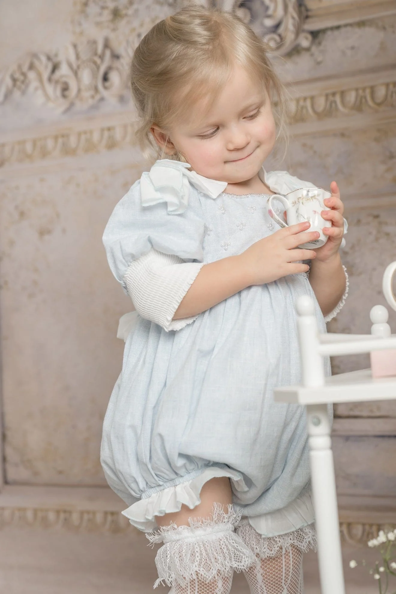 Charlotte Baby Blue Linen Romper - Image 18