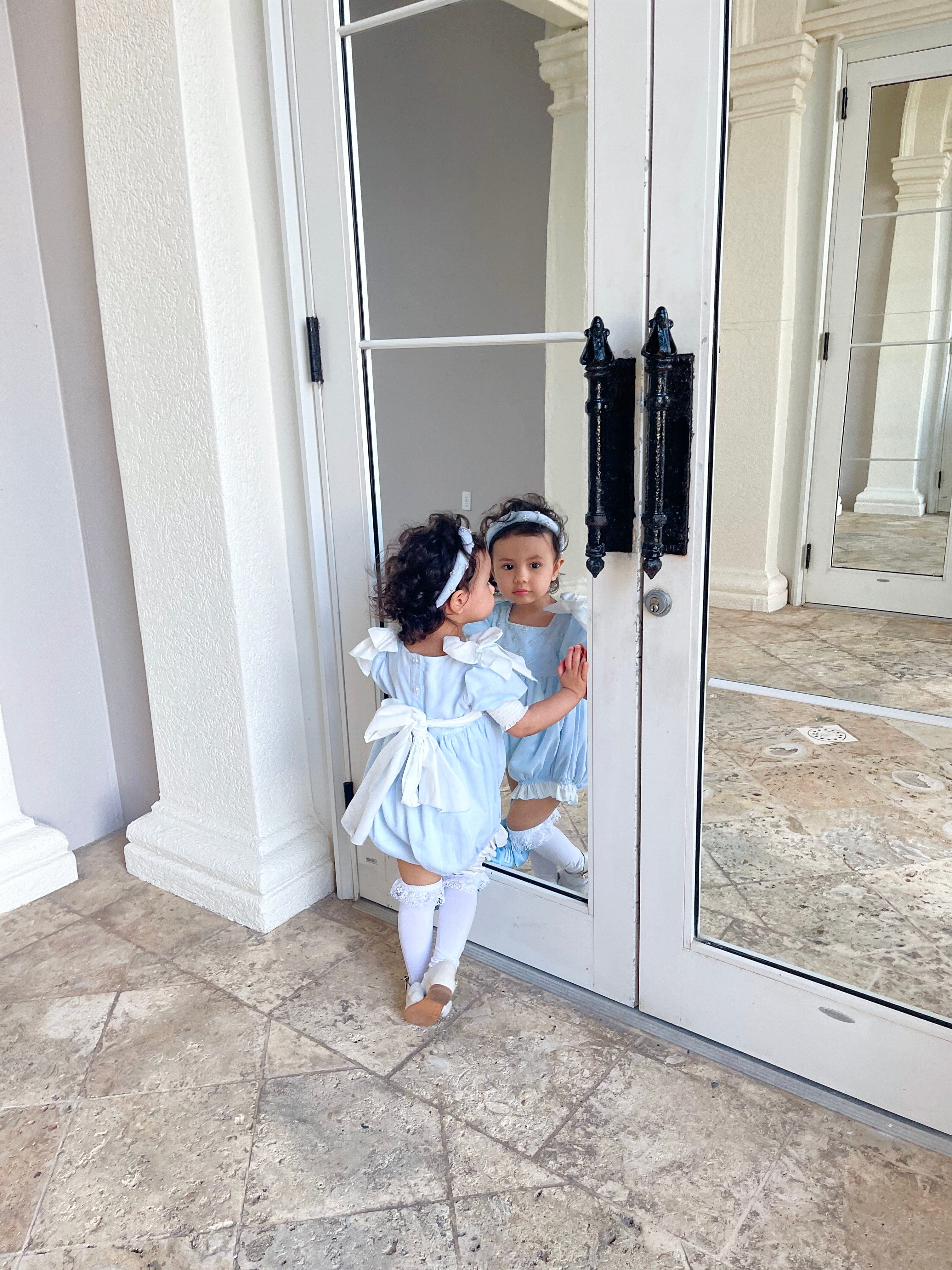Charlotte Baby Blue Linen Romper - Image 19