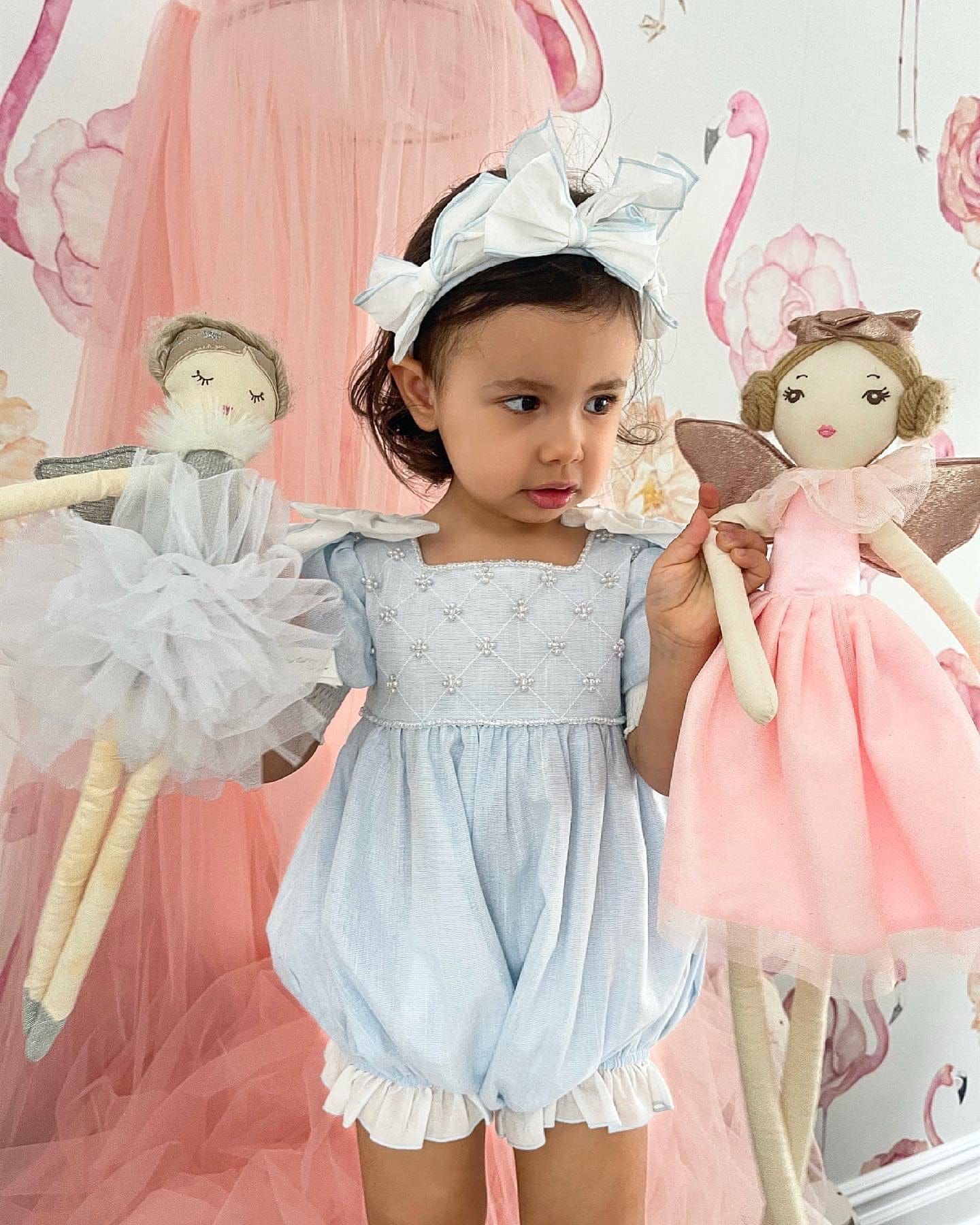 Charlotte Baby Blue Linen Romper - Image 20