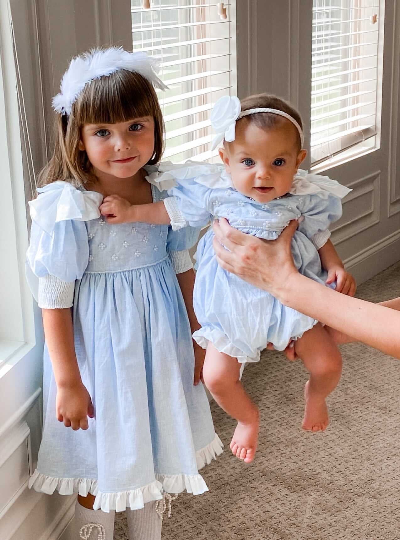 Charlotte Baby Blue Linen Romper - Image 8