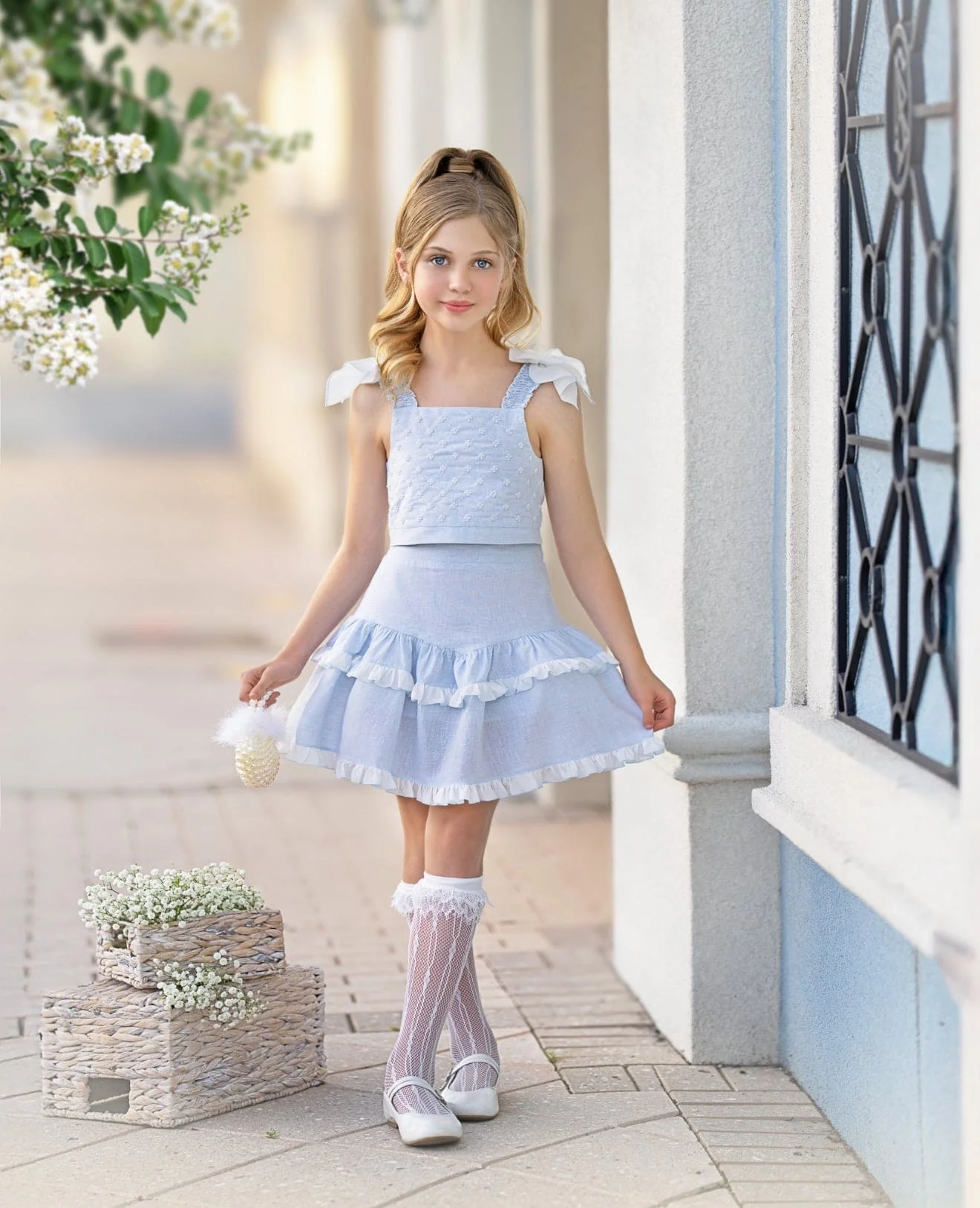 Charlotte Baby Blue Skirt and Top Set - Image 5