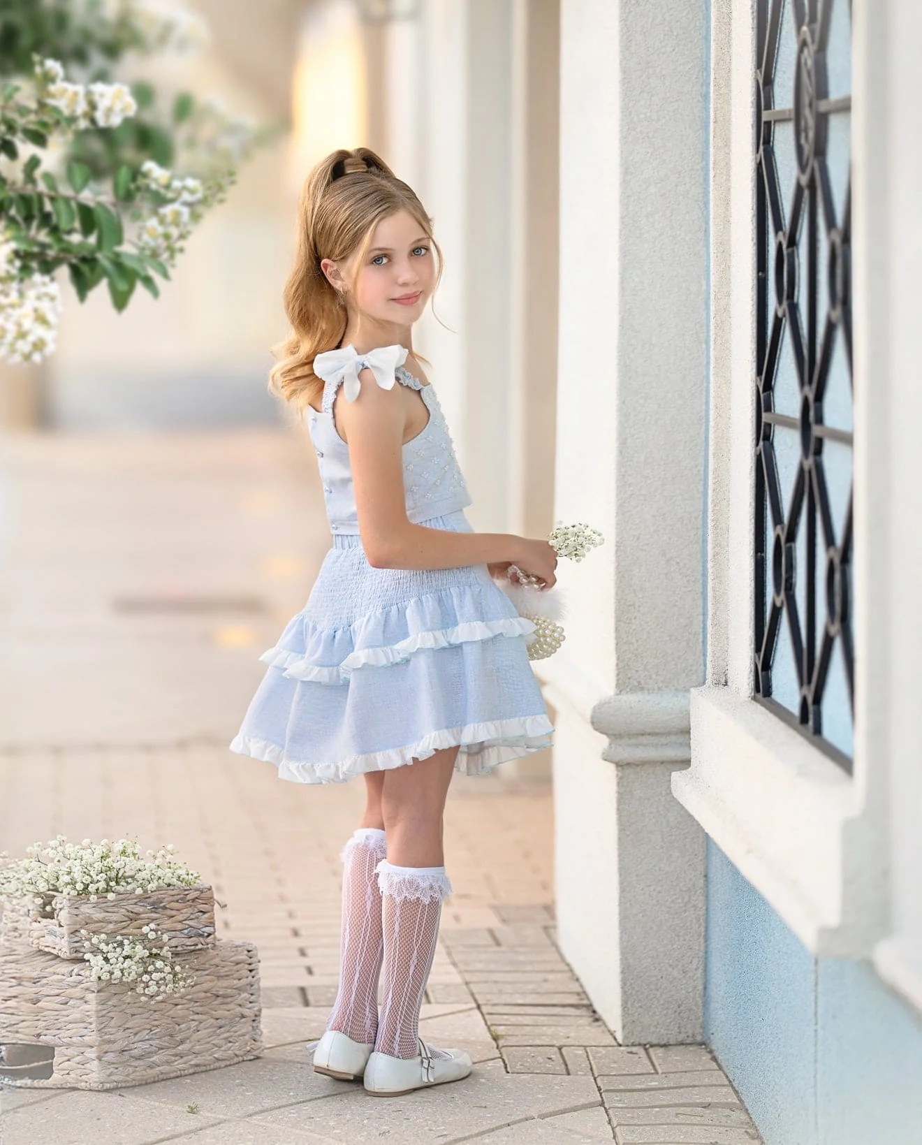 Charlotte Baby Blue Skirt and Top Set - Image 8