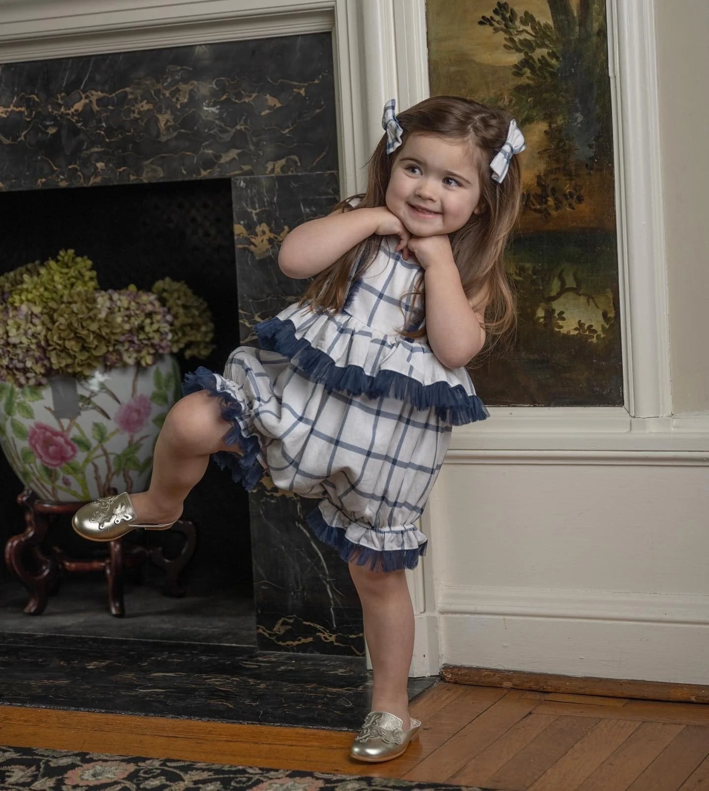 Checkered Linen Pigtail Bows - Image 5