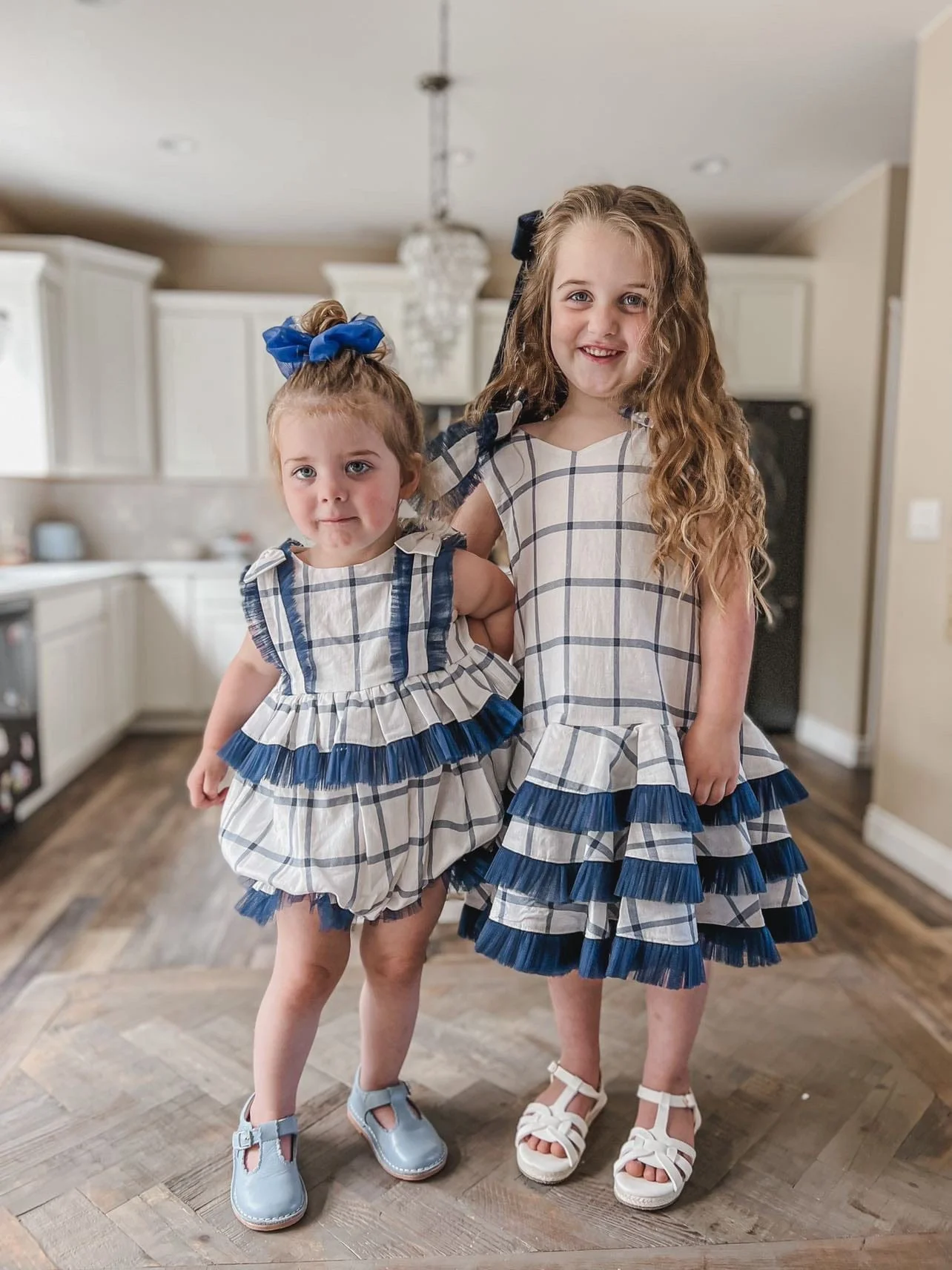Checkered Linen Ruffle Romper - Image 7