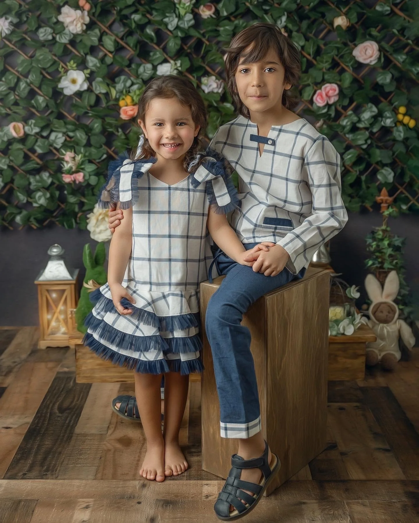 Checkered Linen Top and Pants Set - Image 10