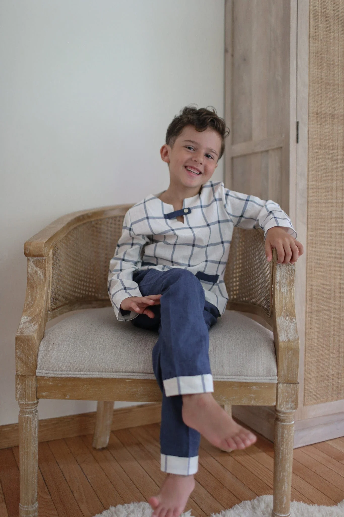 Checkered Linen Top and Pants Set - Image 6
