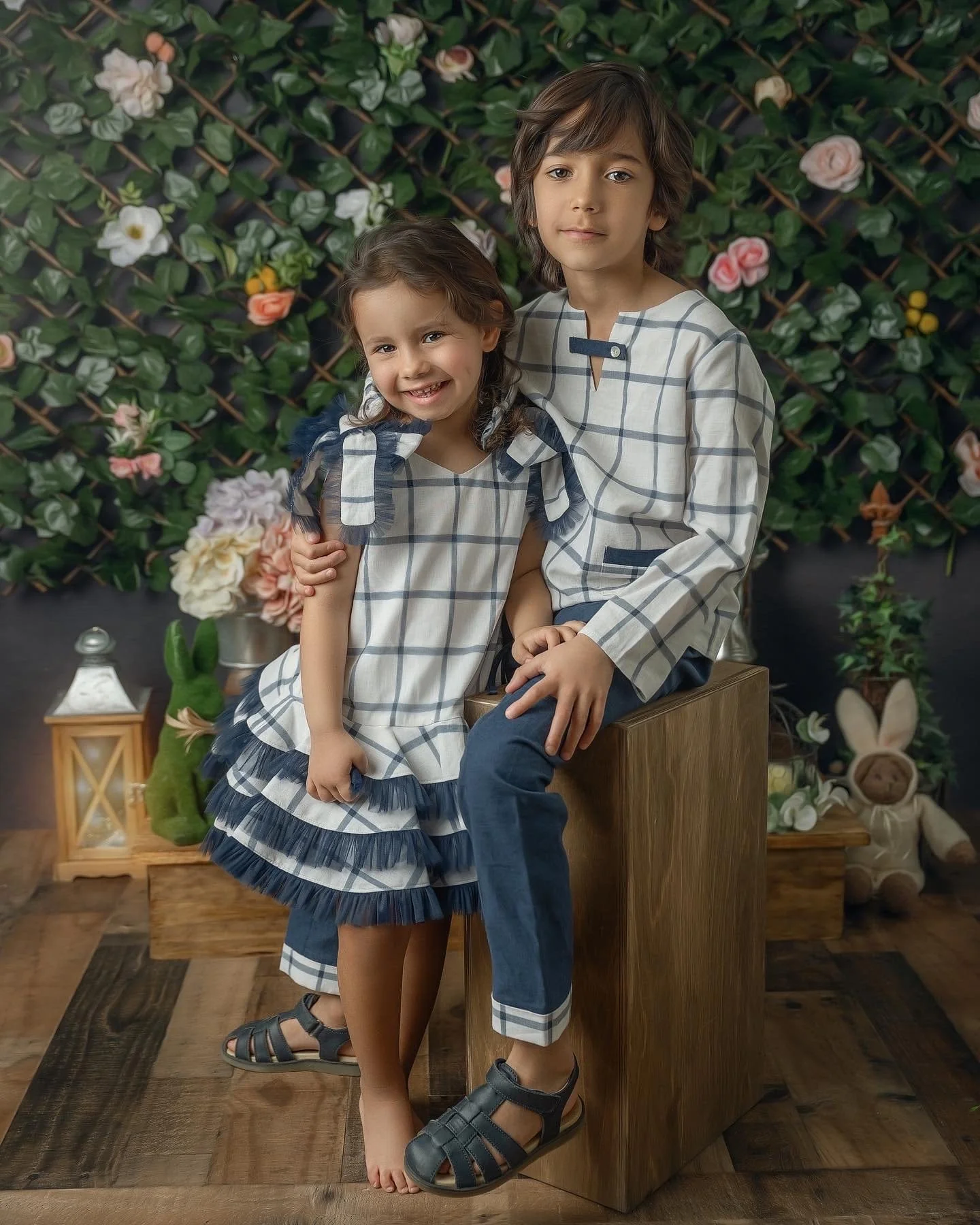 Checkered Linen Top and Pants Set - Image 9