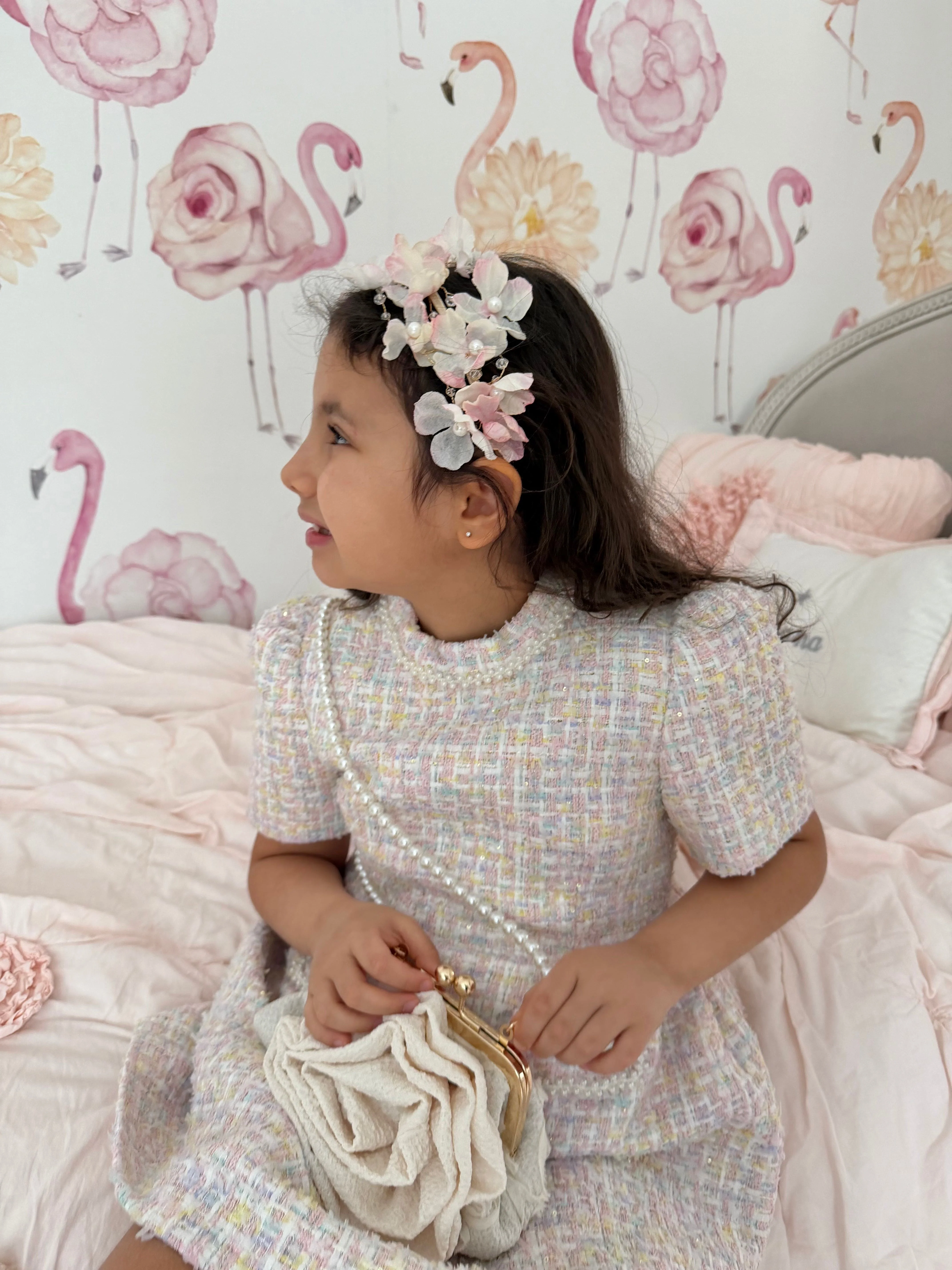 Cherry Blossom Flower Pearl Headband - Image 4