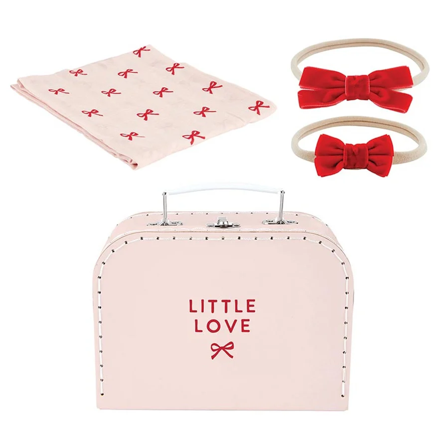 Little Love Blanket and Hair bows Suitcase Set