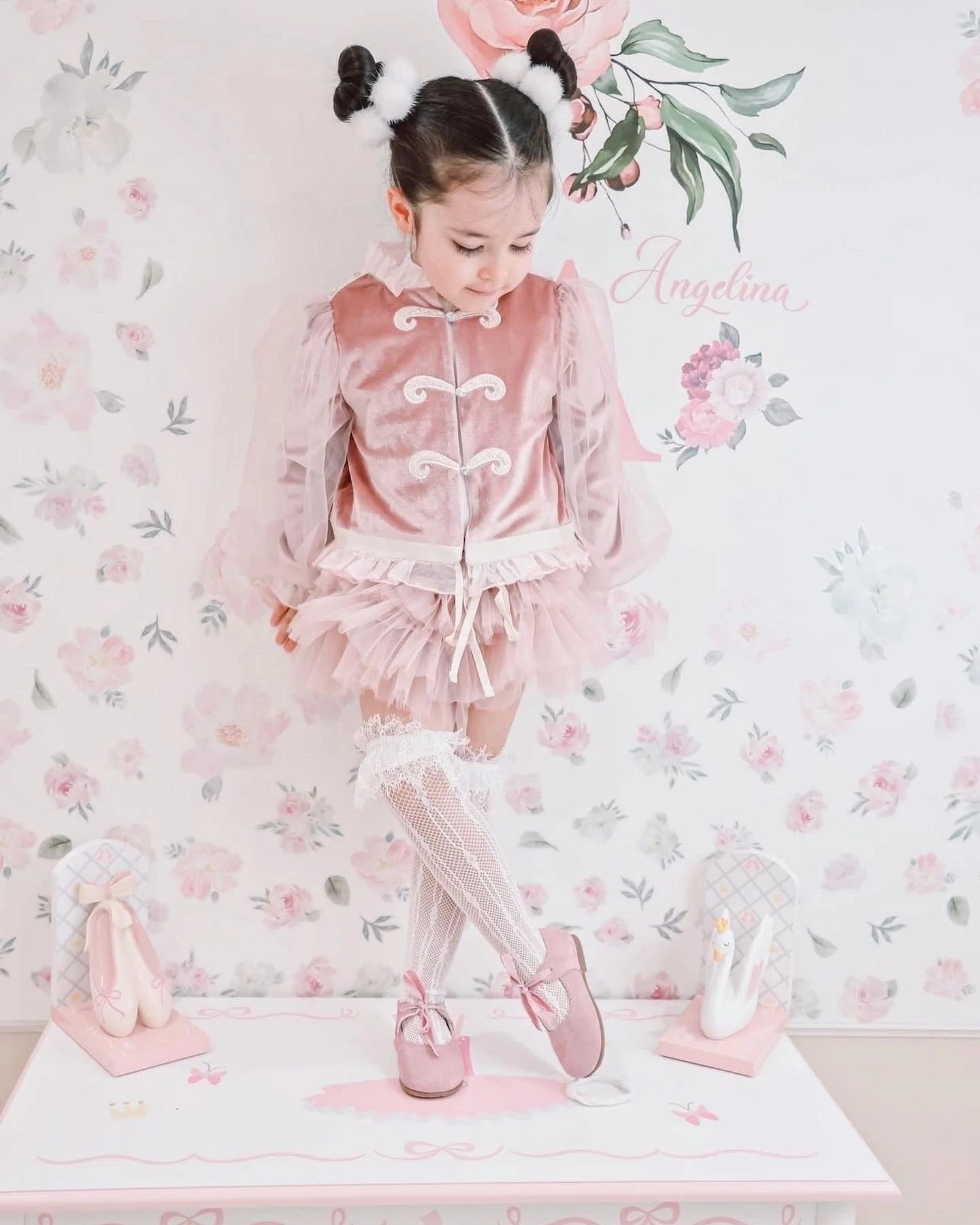 Clara Pink Velour Jacket and Bloomers Set - Image 12