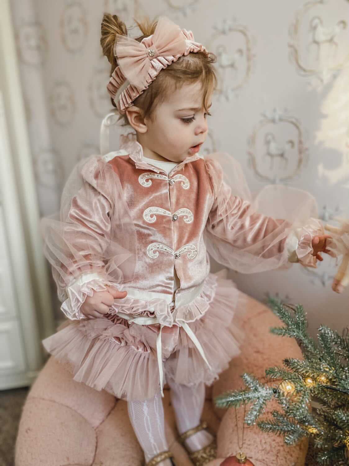 Clara Pink Velour Jacket and Bloomers Set - Image 14
