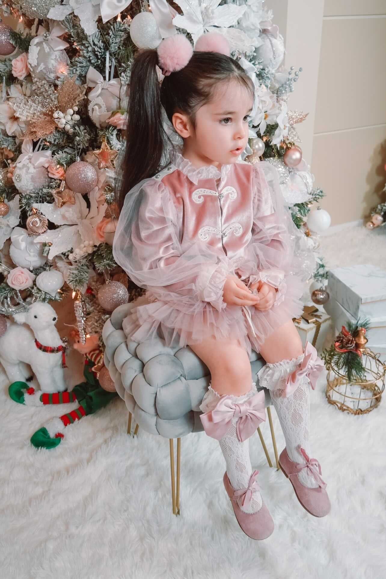 Clara Pink Velour Jacket and Bloomers Set - Image 16