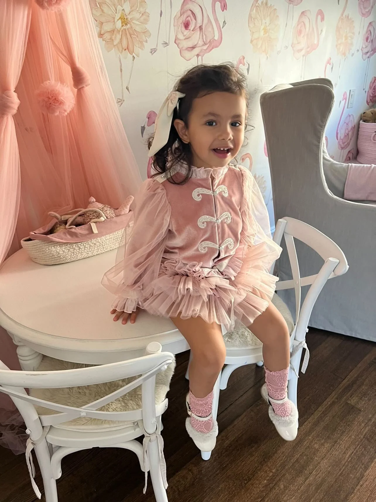 Clara Pink Velour Jacket and Bloomers Set - Image 20