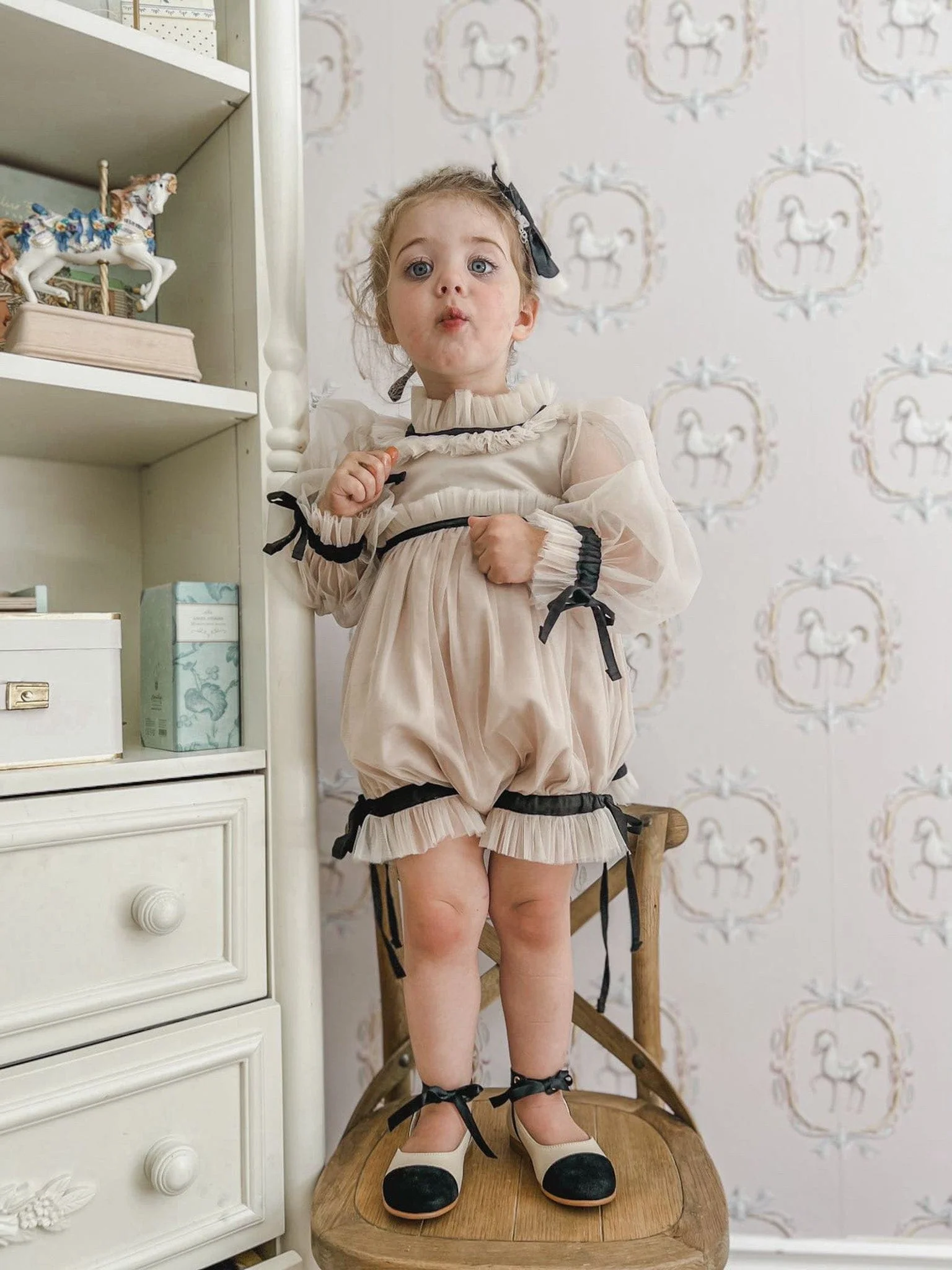 Coco-Caramel Tulle Romper - Image 25