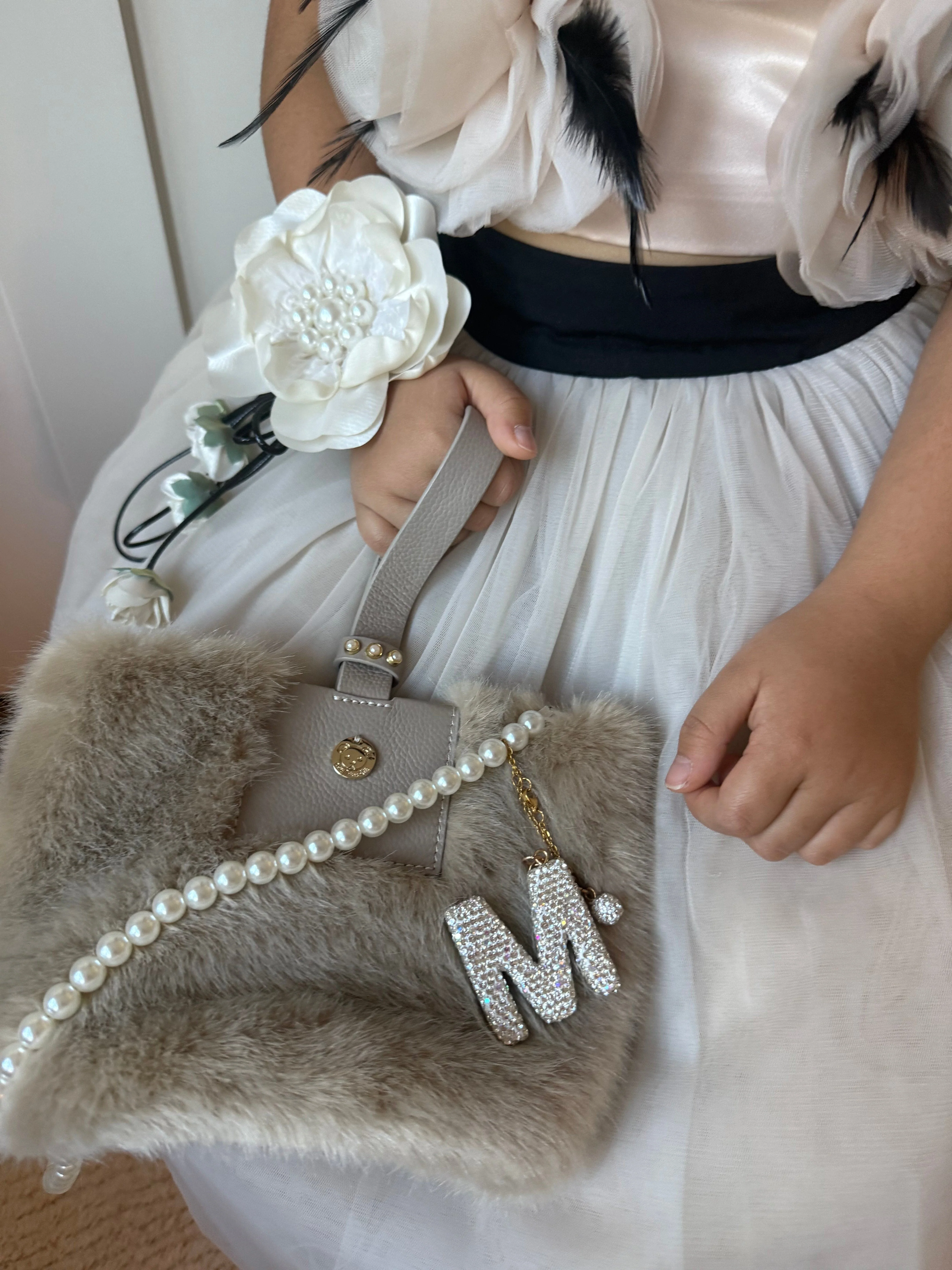 Faux Fur Pearl Bag - Image 11
