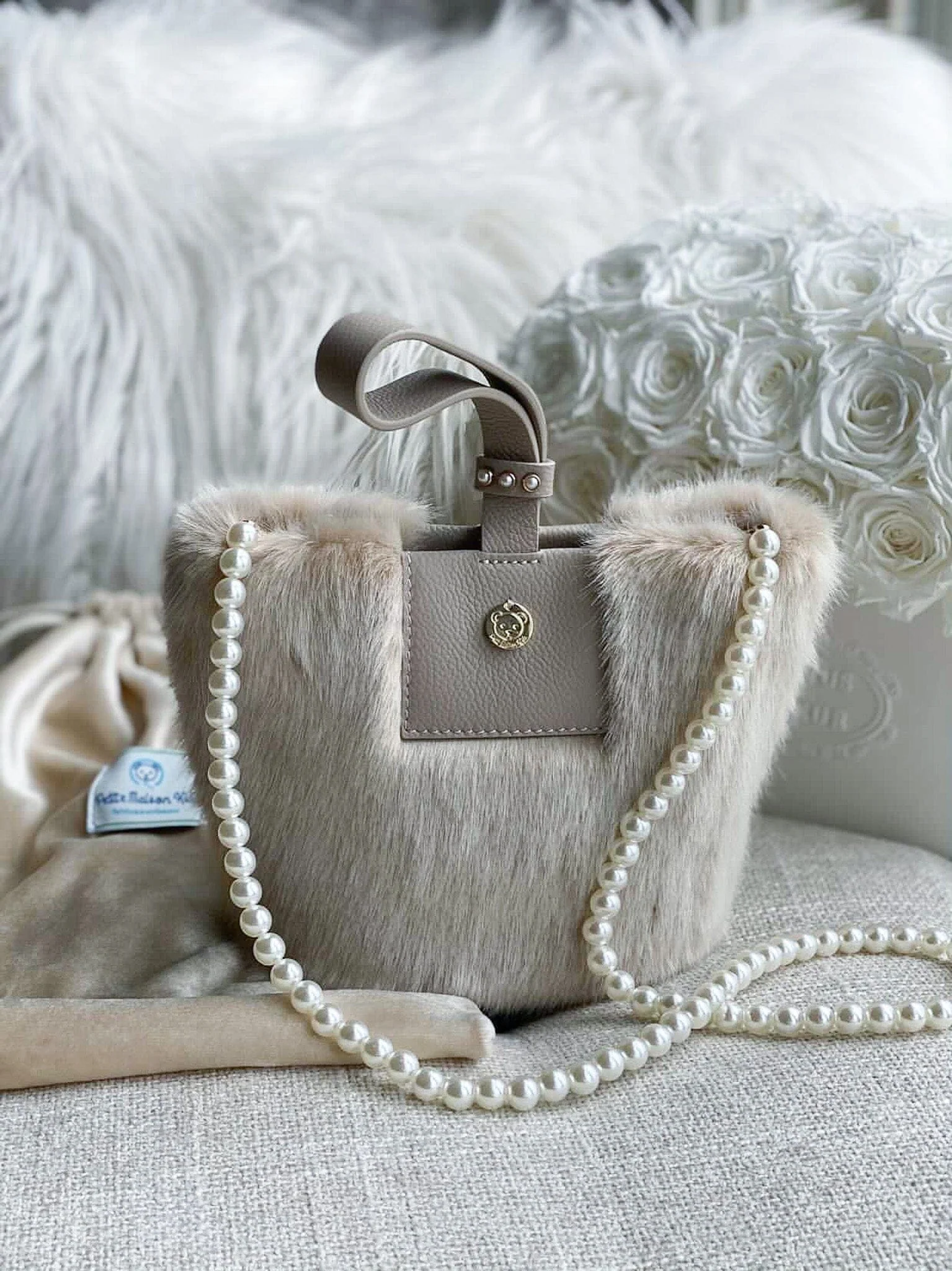 Faux Fur Pearl Bag - Image 5