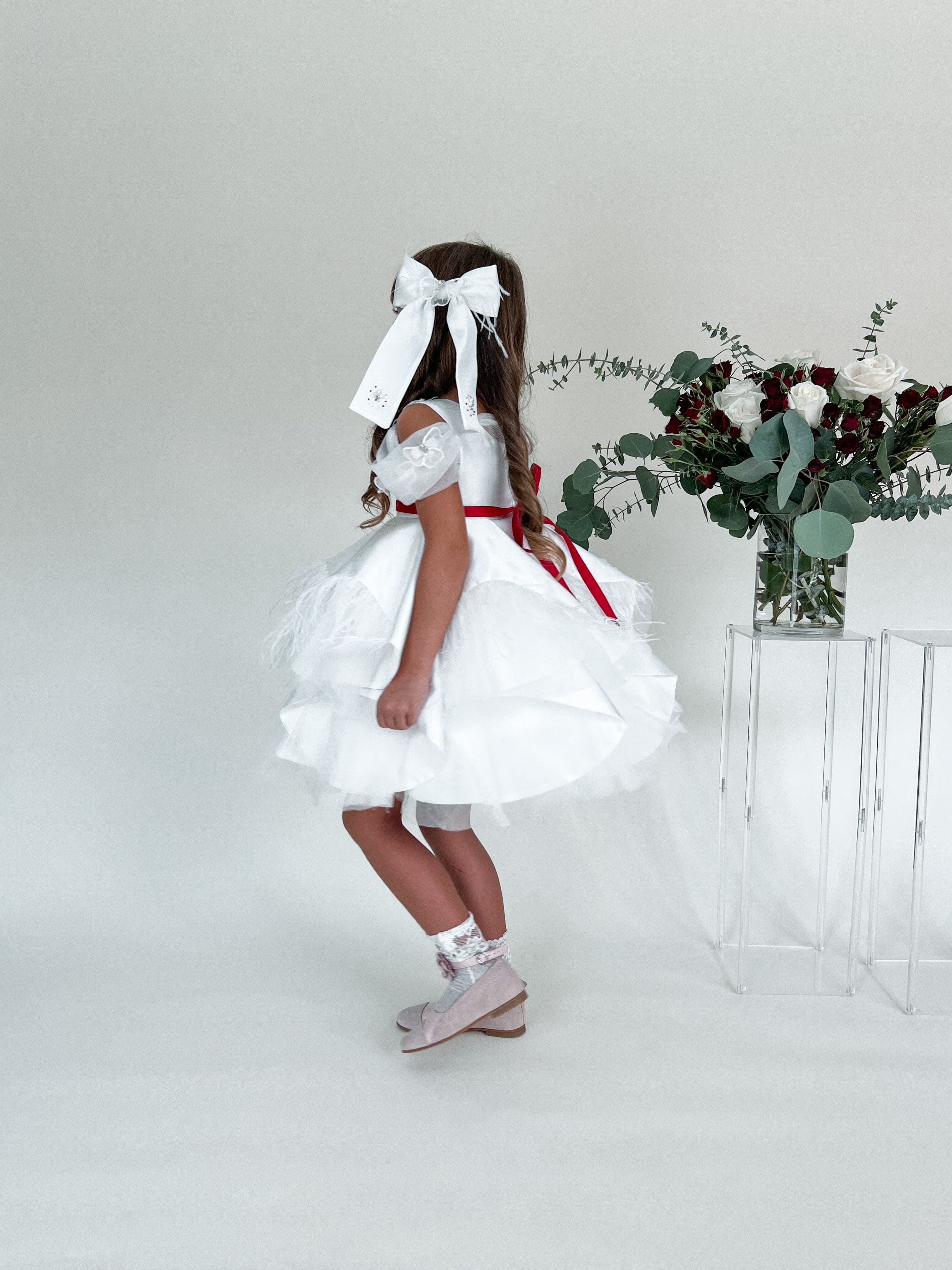 Constanza White Ceremony Hair Bow - Image 5