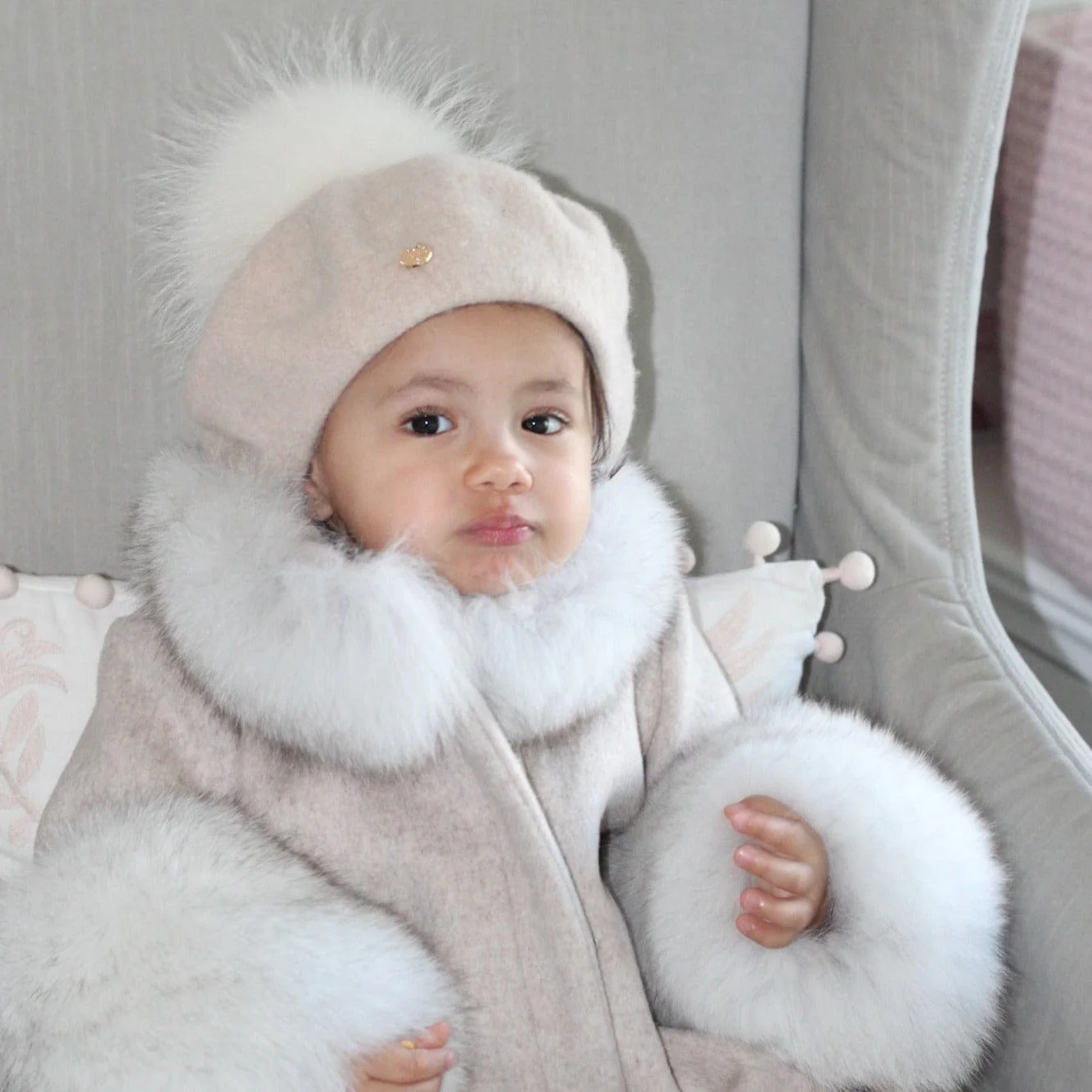 Cream Wool Beret - Image 5