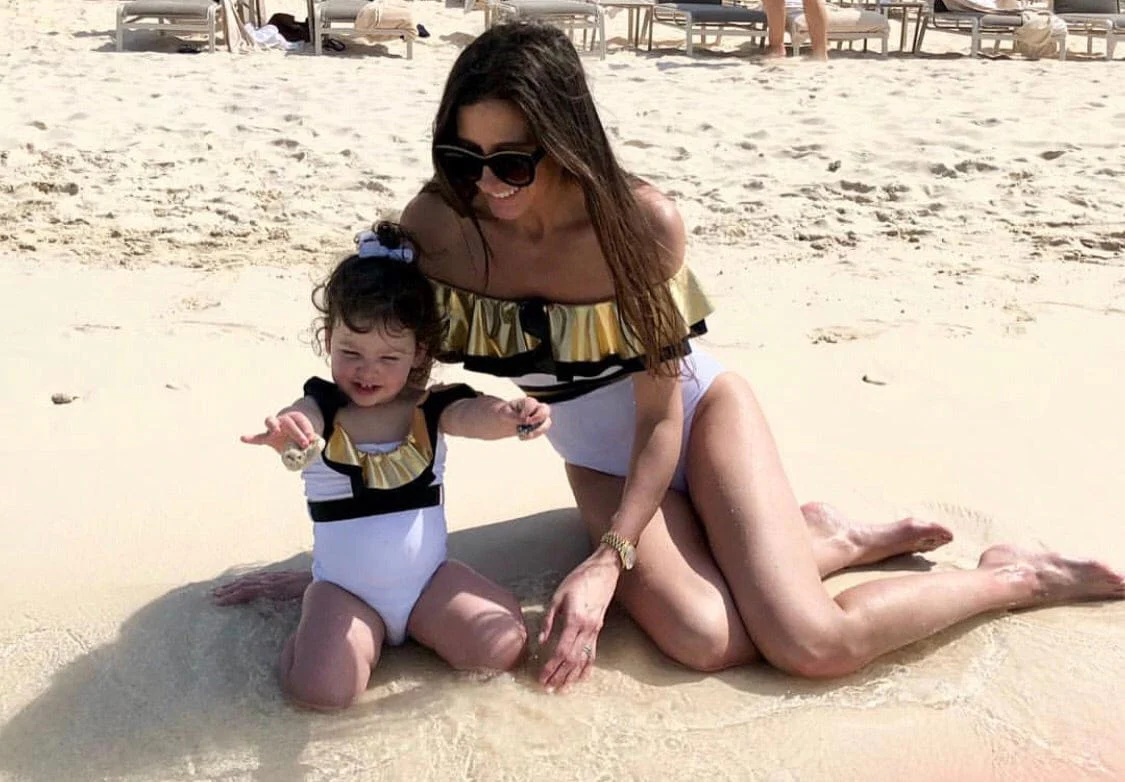 Dietes White and Gold Mom Swimsuit - Image 3