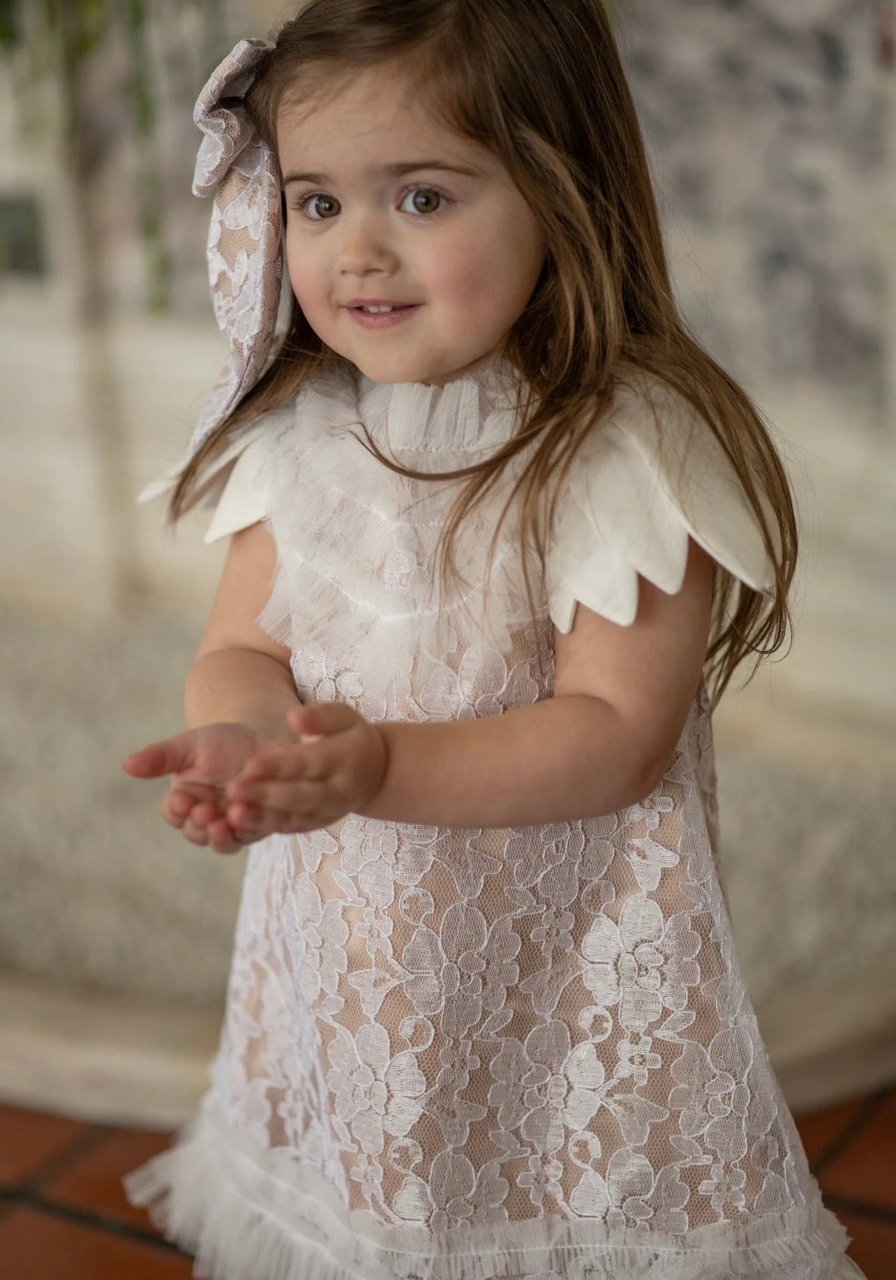 Dove Lace Overlay Beige Dress - Image 10
