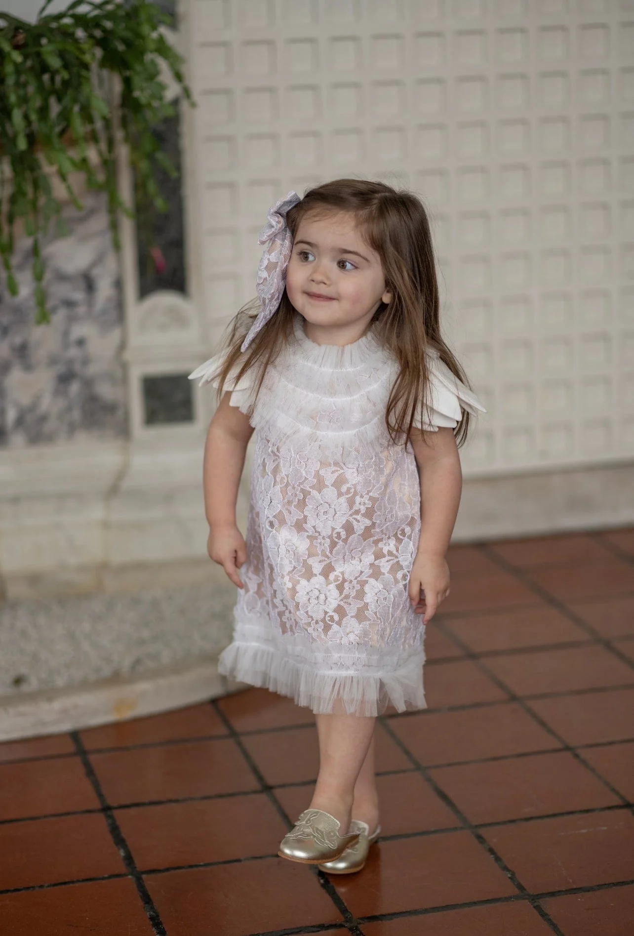 Dove Lace Overlay Beige Dress - Image 15