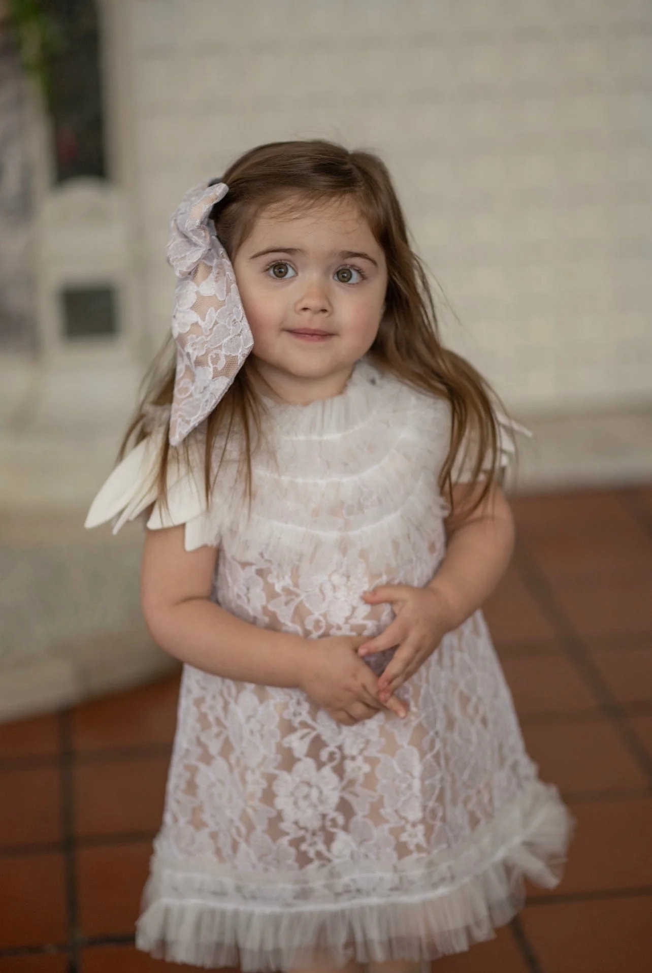 Dove Lace Overlay Beige Dress - Image 17